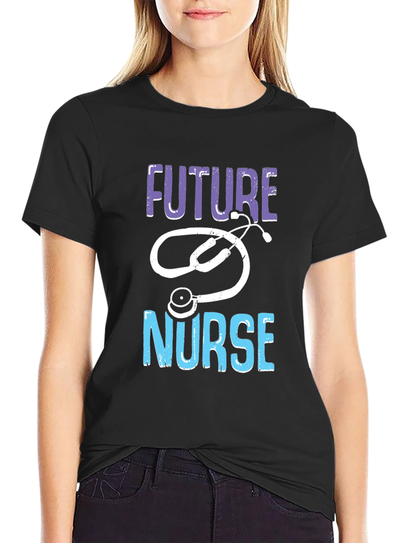 Future Nurse Graphic T-Shirt - Black
