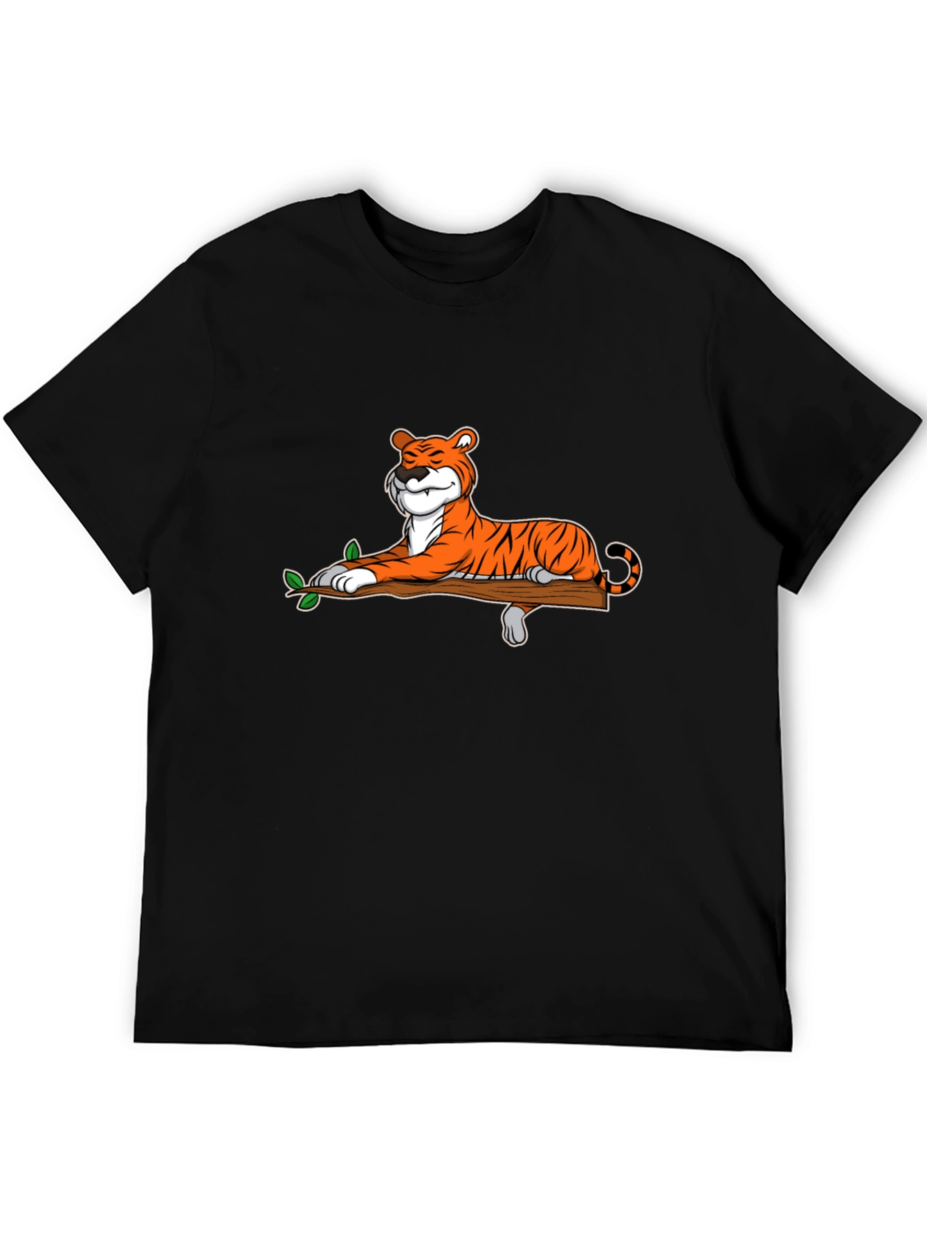 Cool Tiger on Branch Graphic T-Shirt