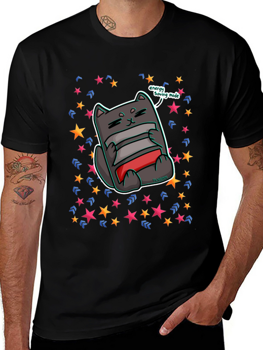 Energy Saving Mode Cat T-Shirt - Funny Lazy Cat Tee