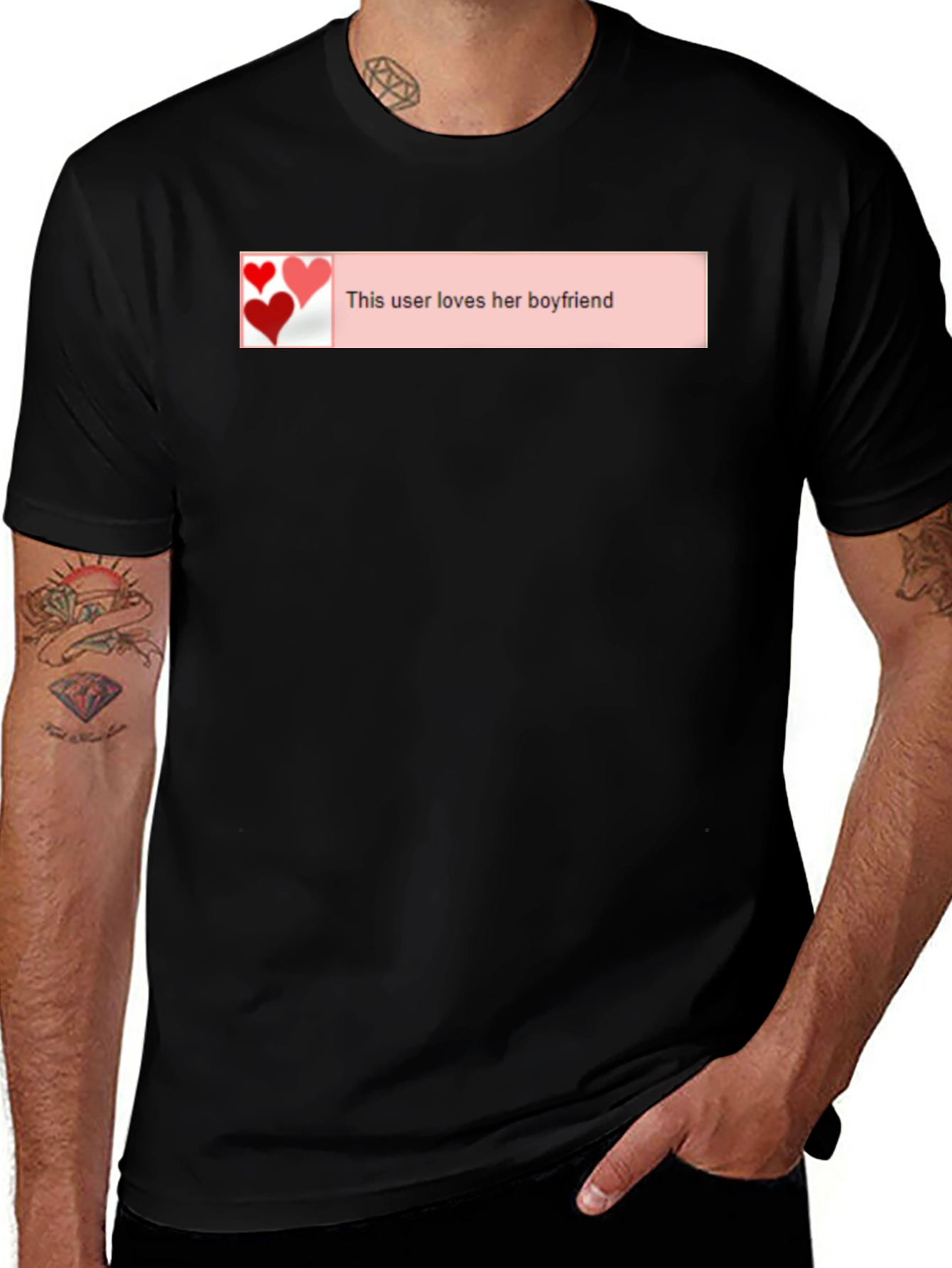 Loves Her Boyfriend Black T-Shirt