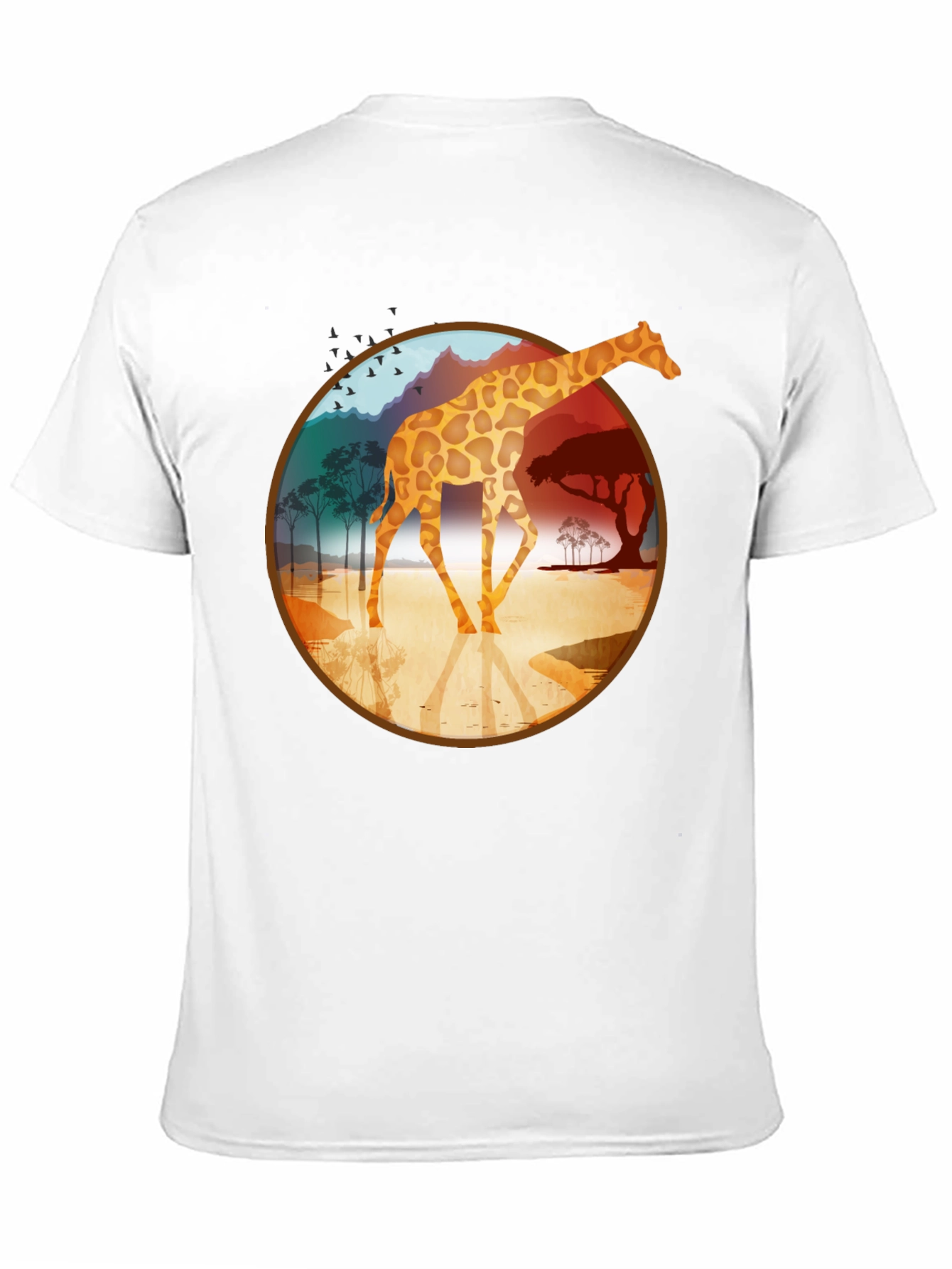 Giraffe Safari Graphic Tee - Black Cotton T-Shirt