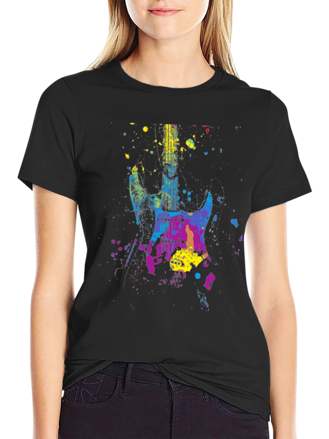 Abstract Guitar Graphic T-Shirt