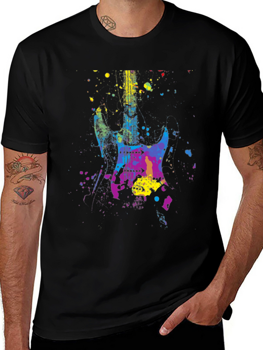 Abstract Guitar Graphic T-Shirt