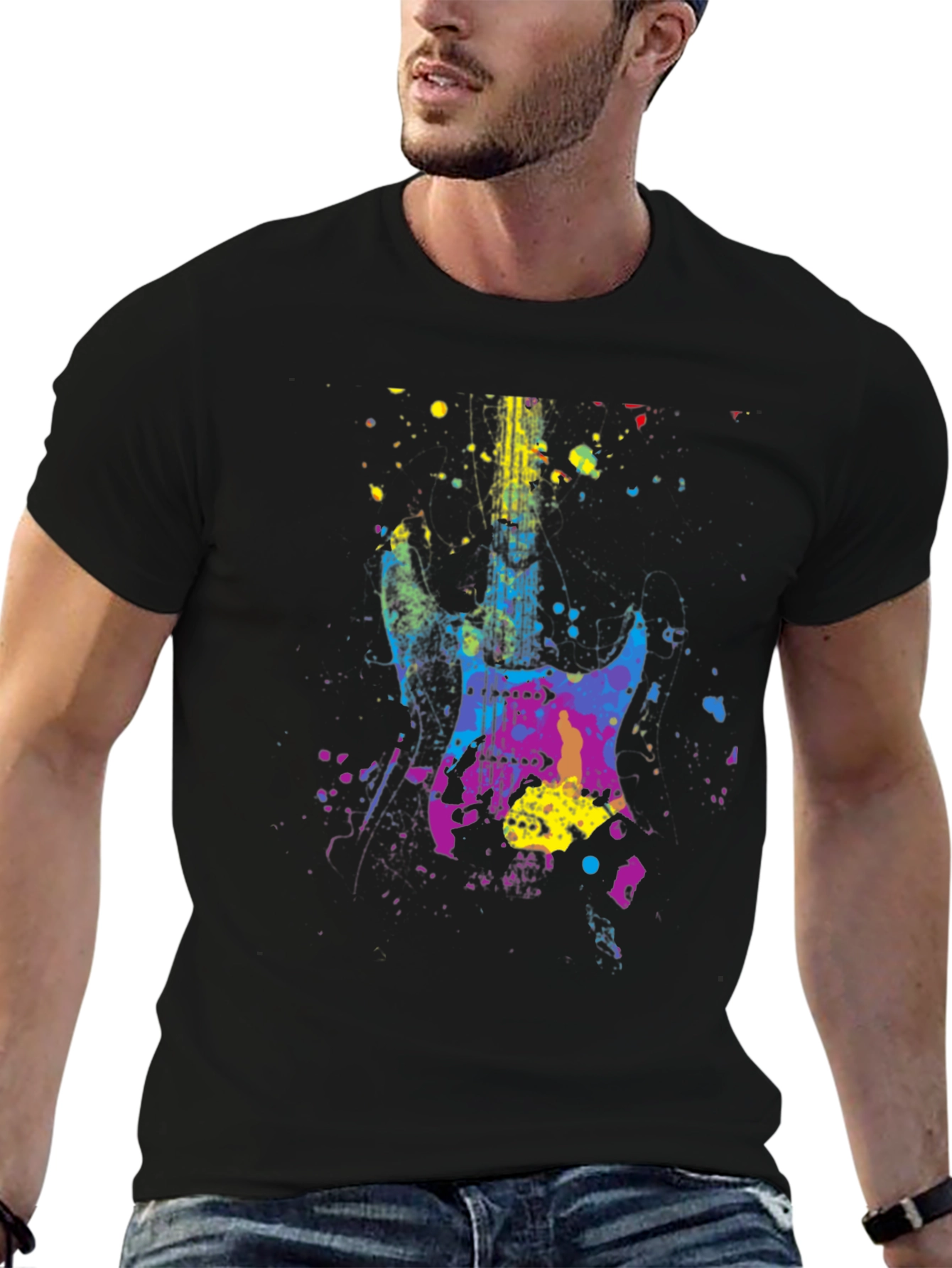 Abstract Guitar Graphic T-Shirt