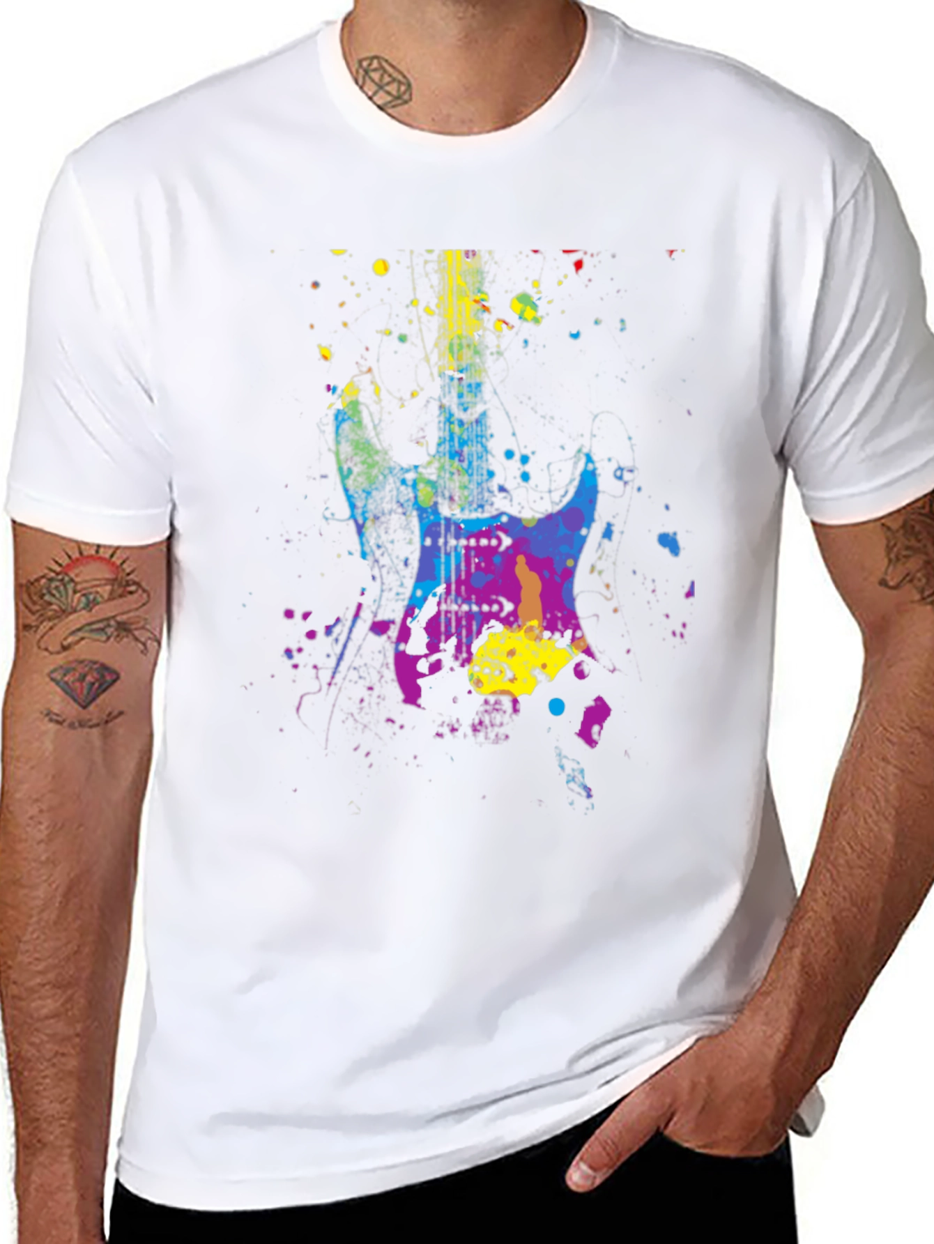Abstract Guitar Graphic T-Shirt