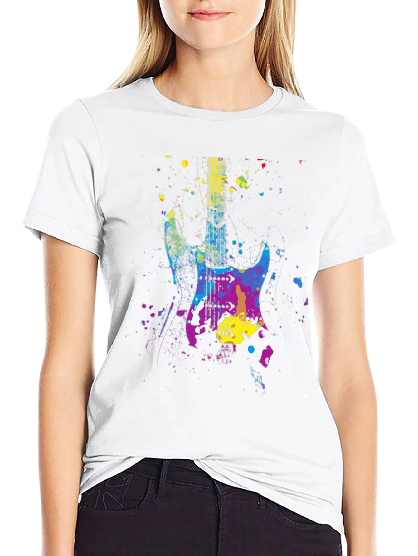 Abstract Guitar Graphic T-Shirt