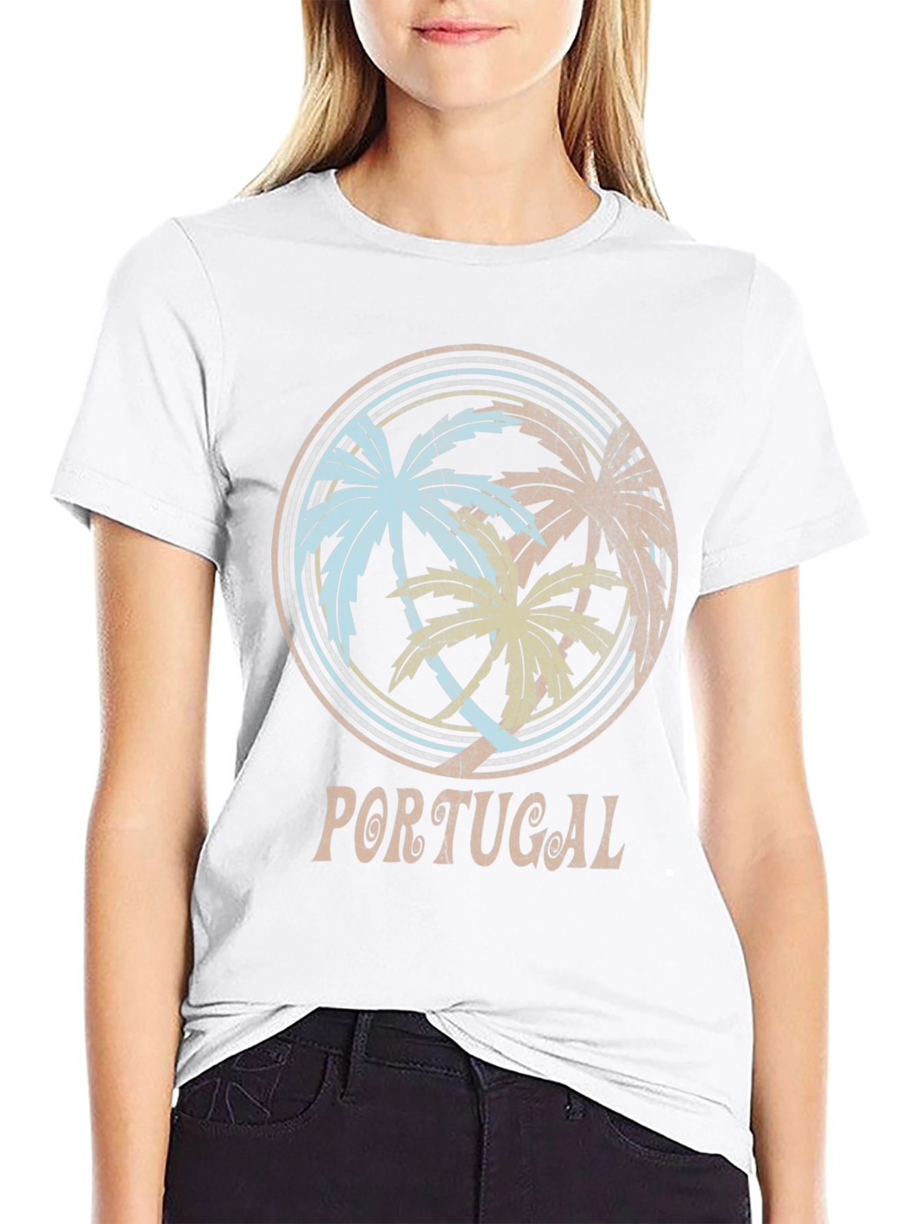 Portugal Palm Tree Graphic T-Shirt