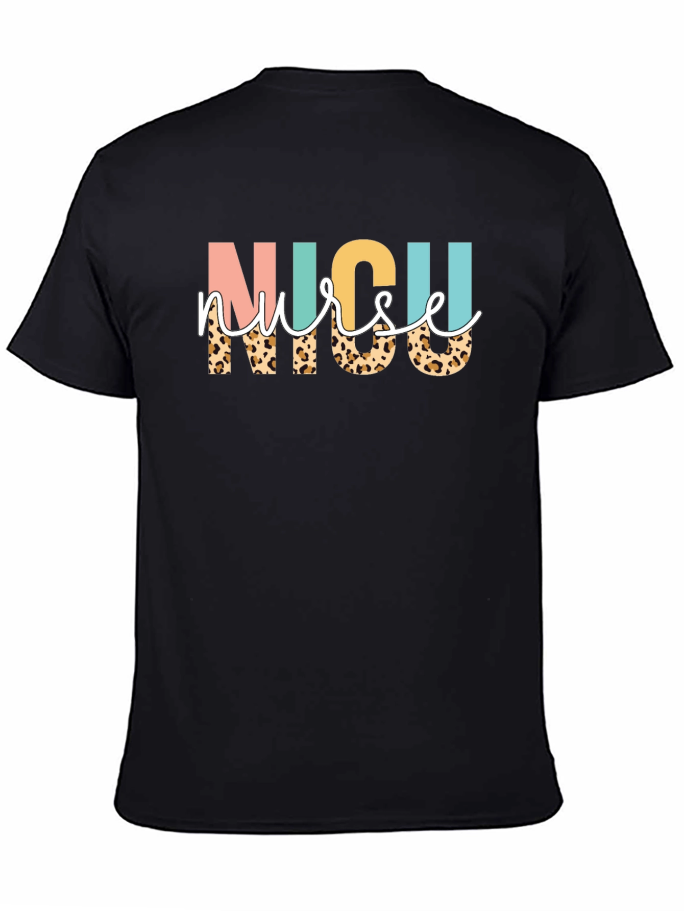 NICU Nurse Leopard Print Graphic T-Shirt