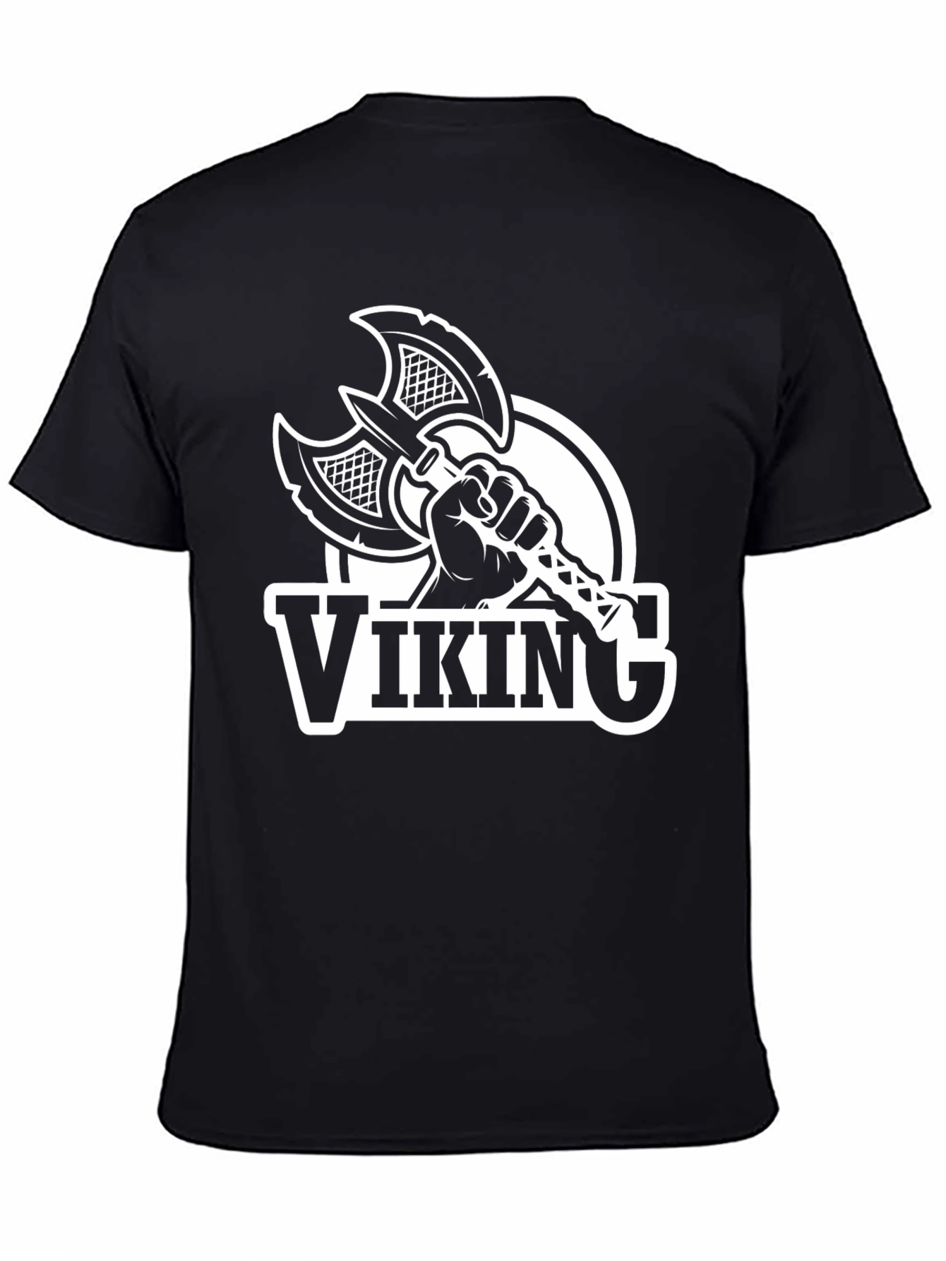 Viking Axe Graphic T-Shirt - Black Cotton Tee