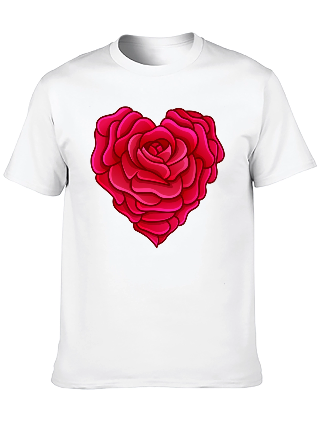Rose Heart Graphic T-Shirt - Stylish Black Tee