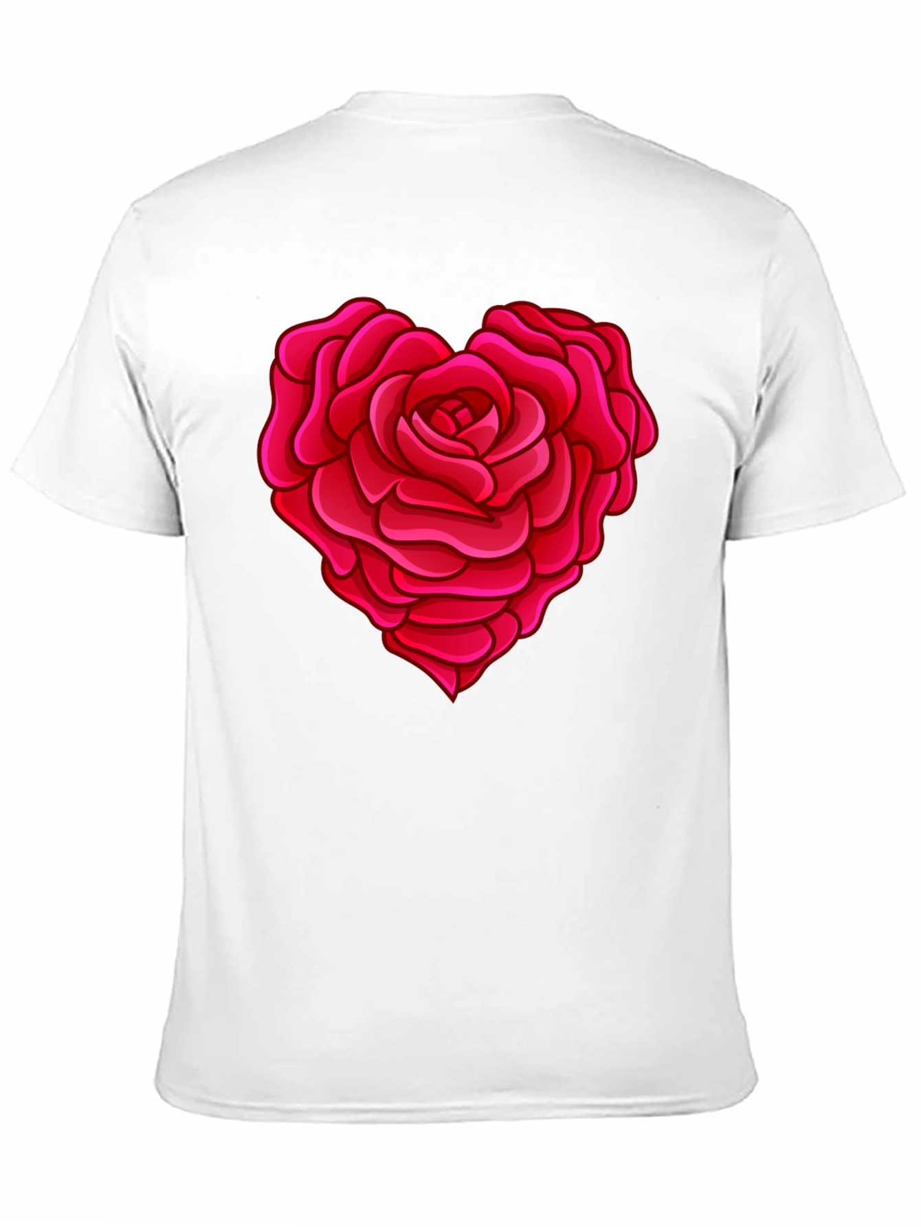 Rose Heart Graphic T-Shirt - Stylish Black Tee
