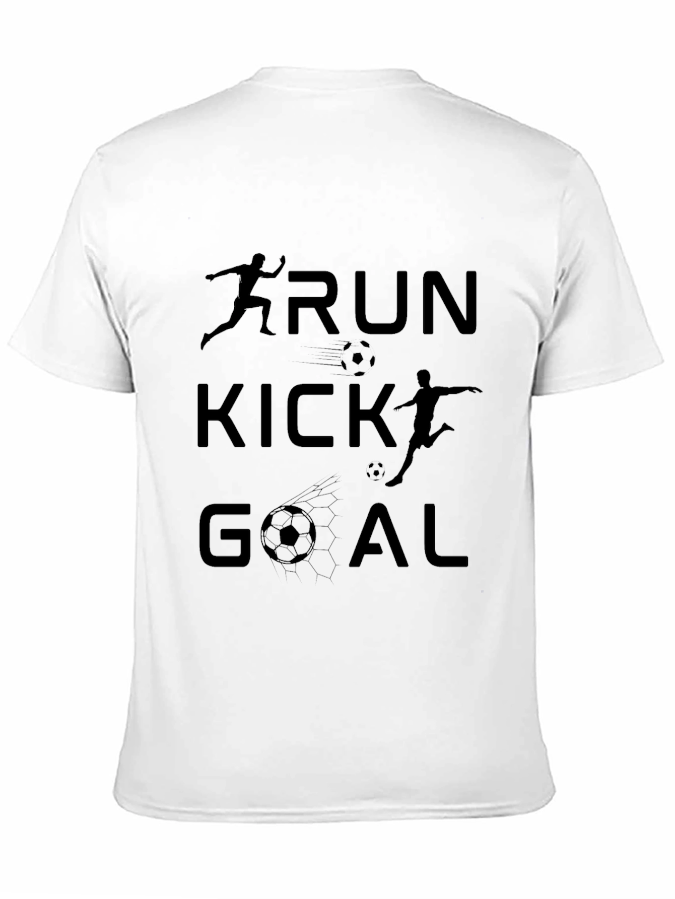 Run Kick Goal Black Graphic Tee