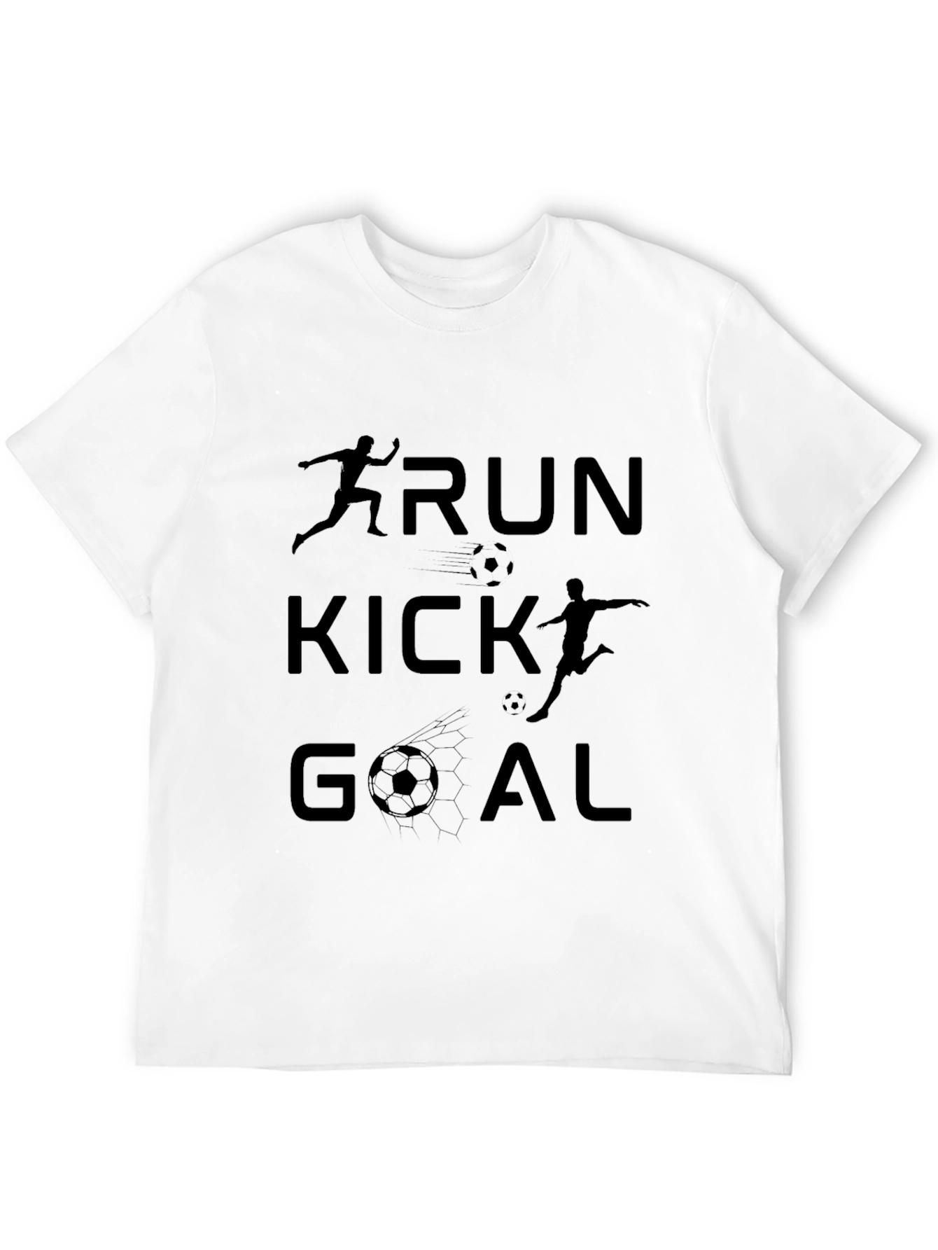 Run Kick Goal Black Graphic Tee