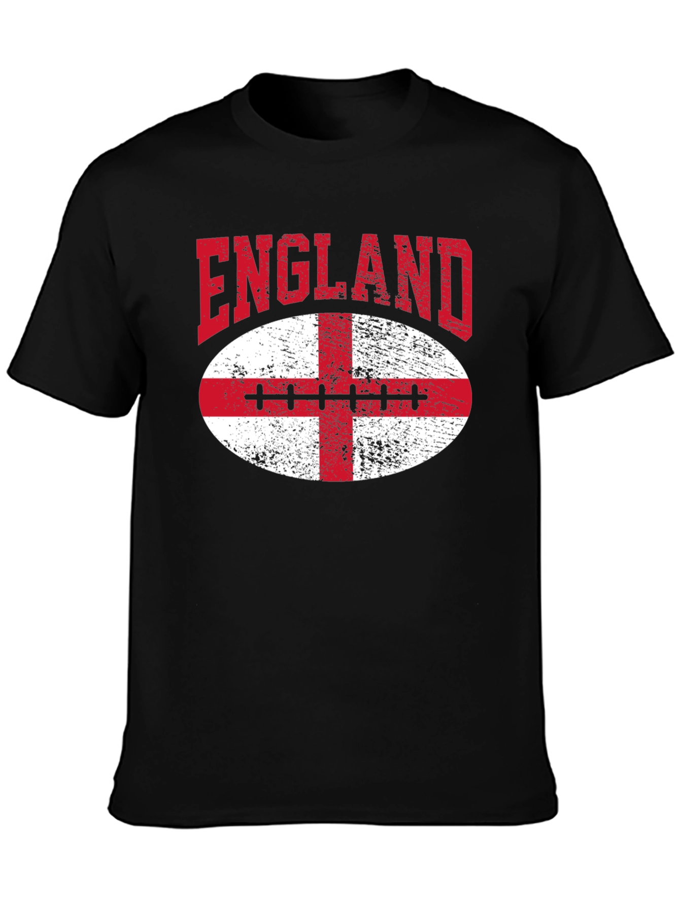 England Rugby T-Shirt - Grunge England Flag Design