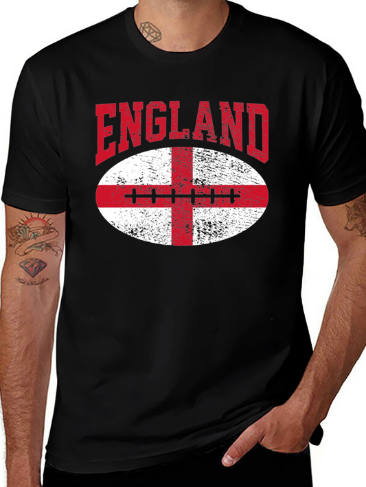 England Rugby T-Shirt - Grunge England Flag Design