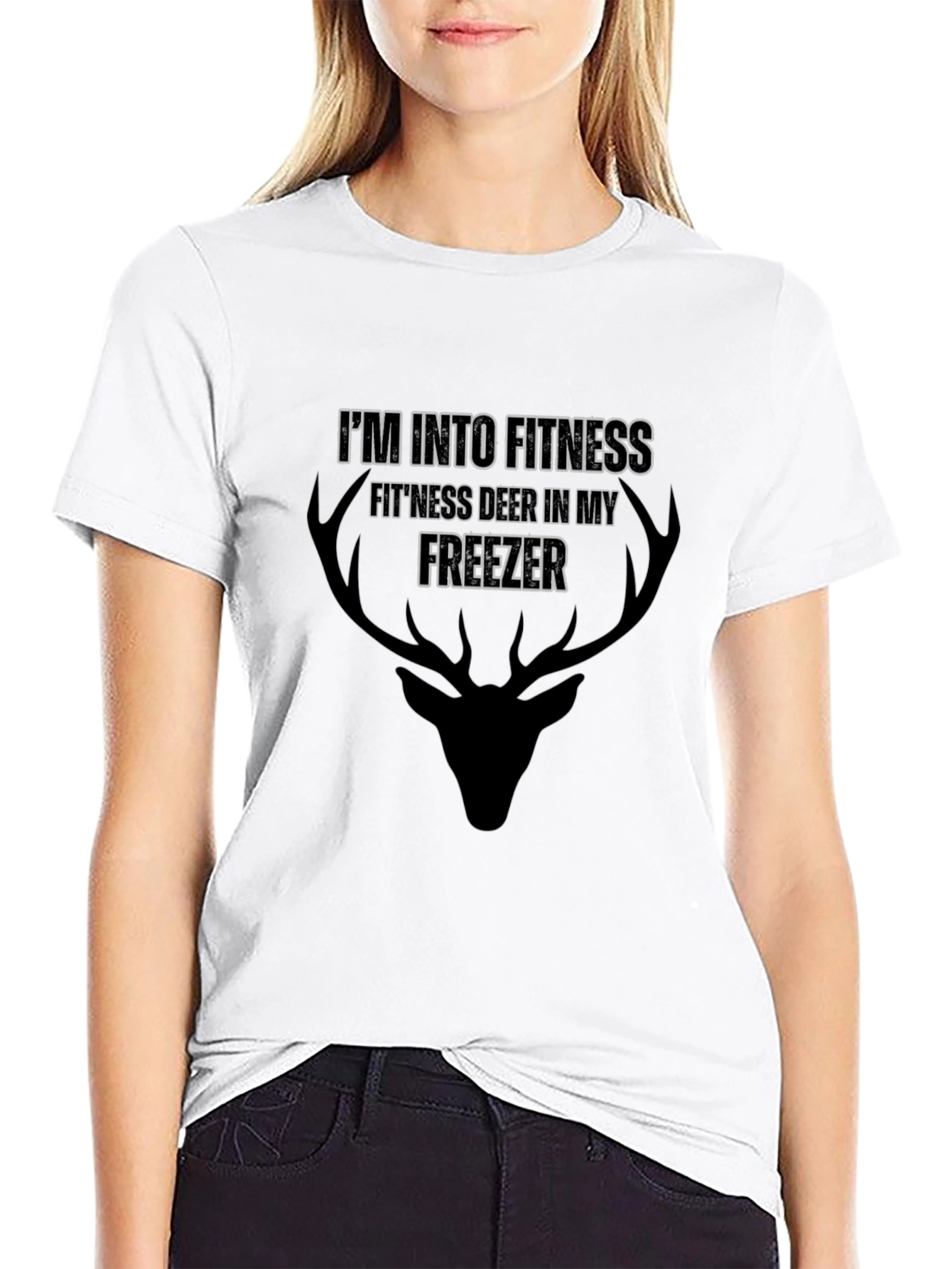 Fitness Deer in Freezer T-Shirt Hunting Humor