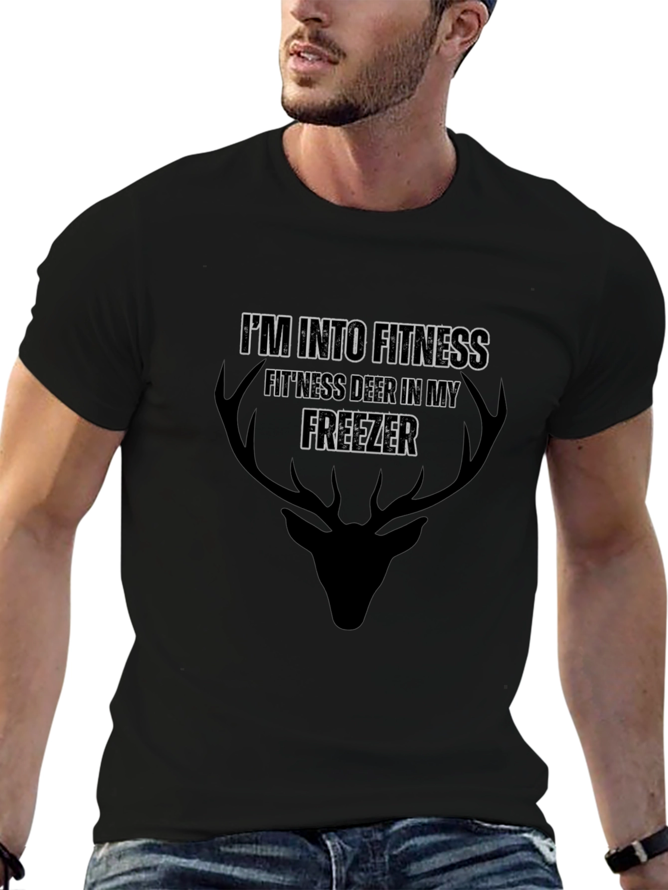 Fitness Deer in Freezer T-Shirt Hunting Humor