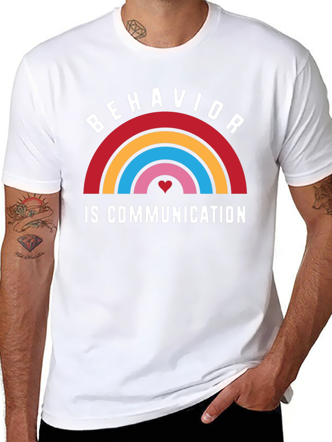 Behavior is Communication Rainbow Graphic Tee