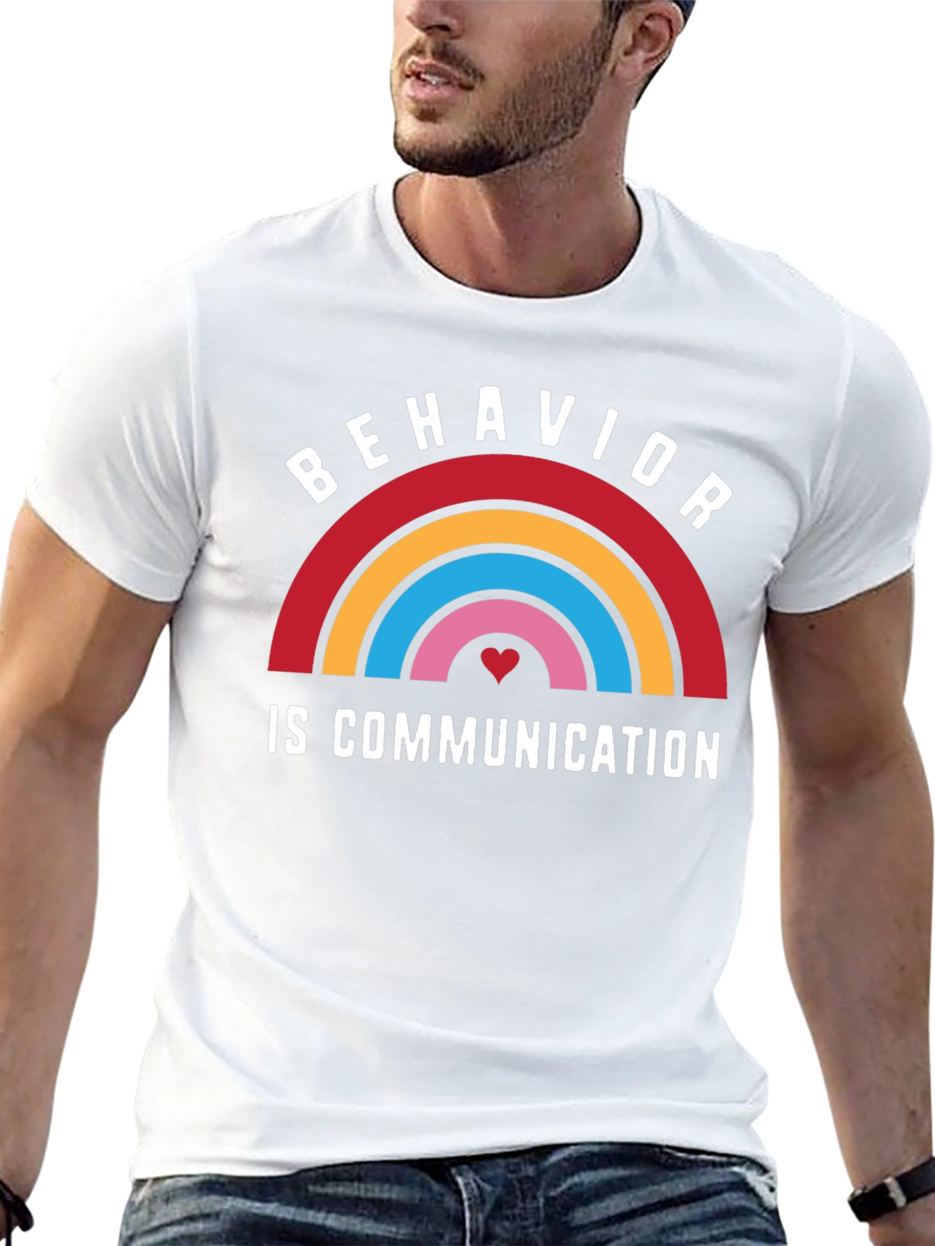 Behavior is Communication Rainbow Graphic Tee