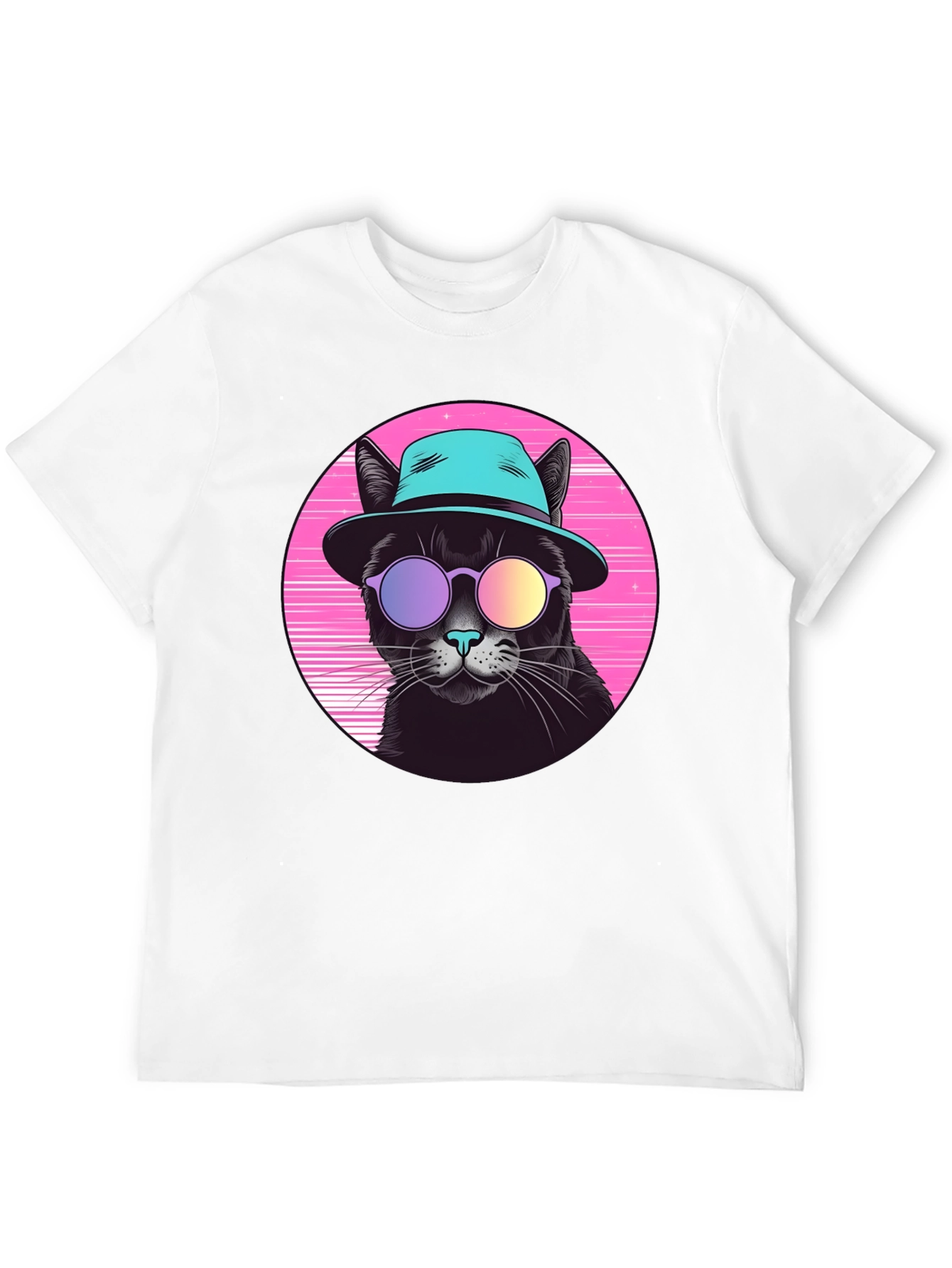 Cool Cat Graphic Tee - Retro Style