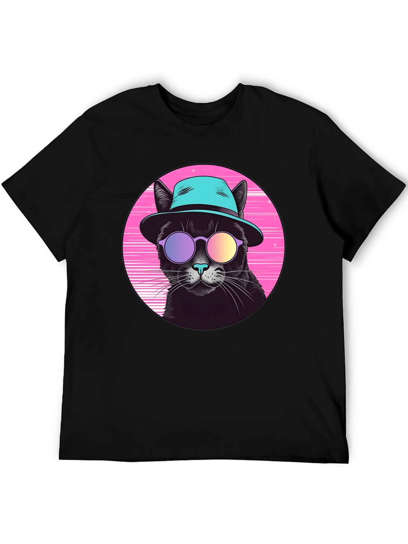Cool Cat Graphic Tee - Retro Style