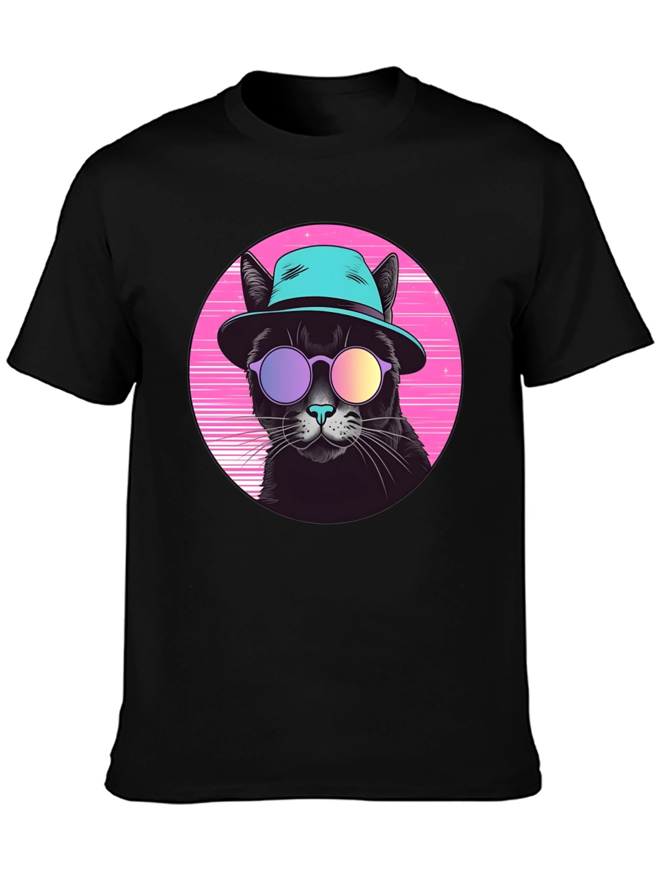 Cool Cat Graphic Tee - Retro Style