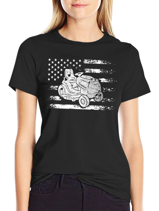 American Lawn Mower T-Shirt - Patriotic Ride