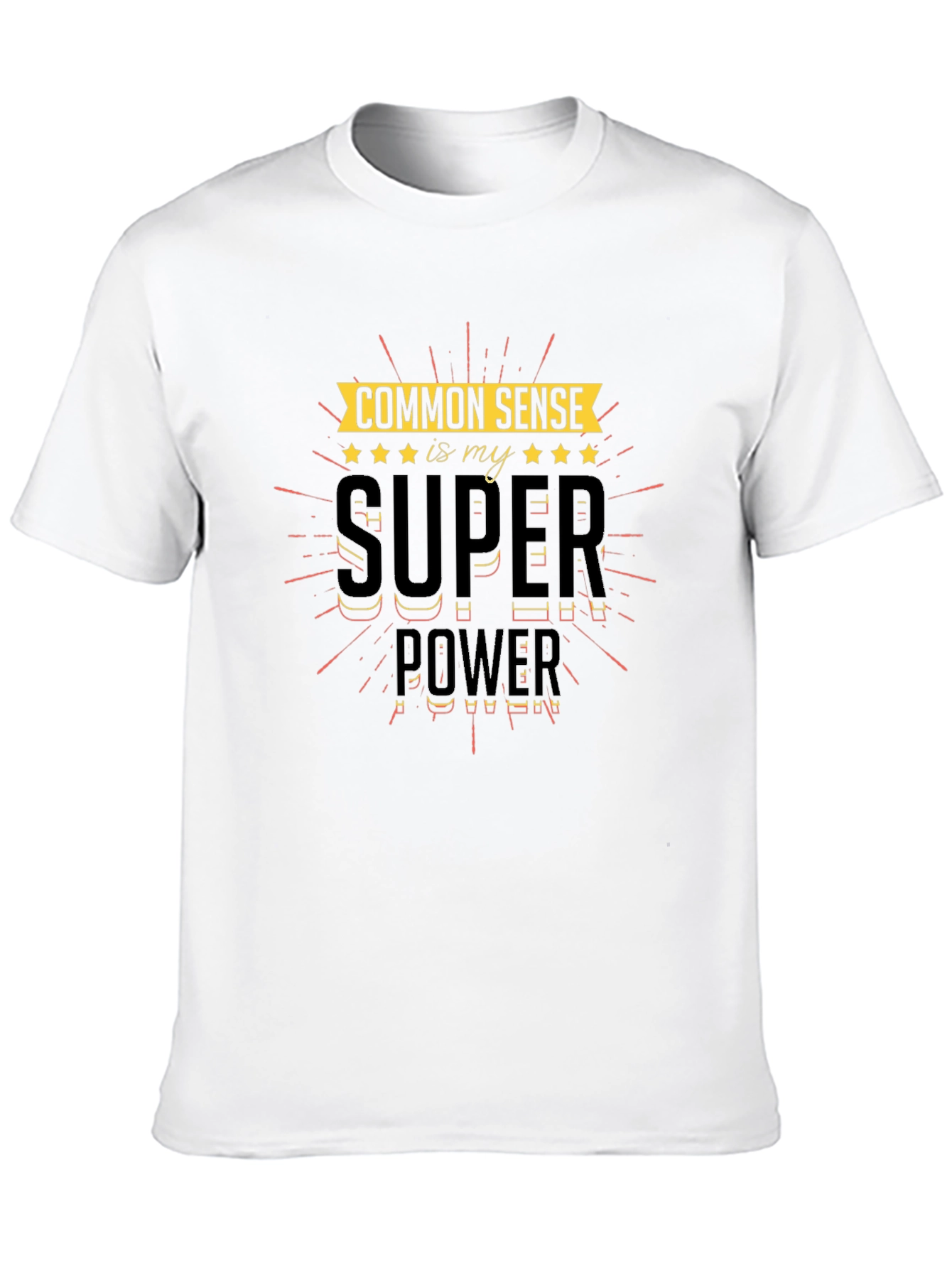 Common Sense Super Power Black Graphic T-Shirt