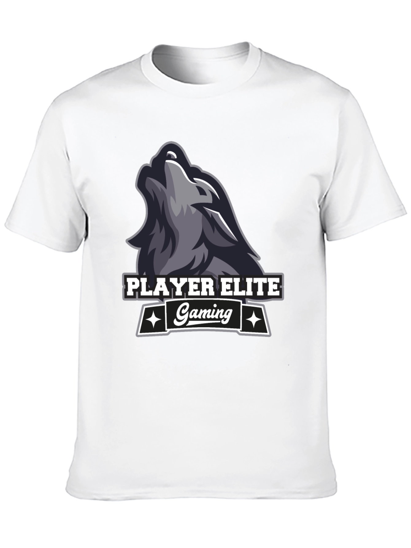 Player Elite Gaming Wolf Logo Black T-Shirt
