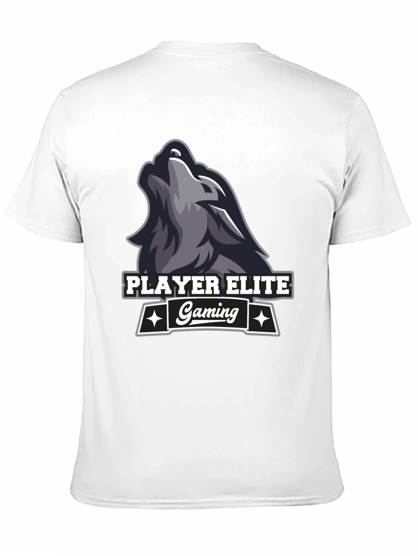 Player Elite Gaming Wolf Logo Black T-Shirt