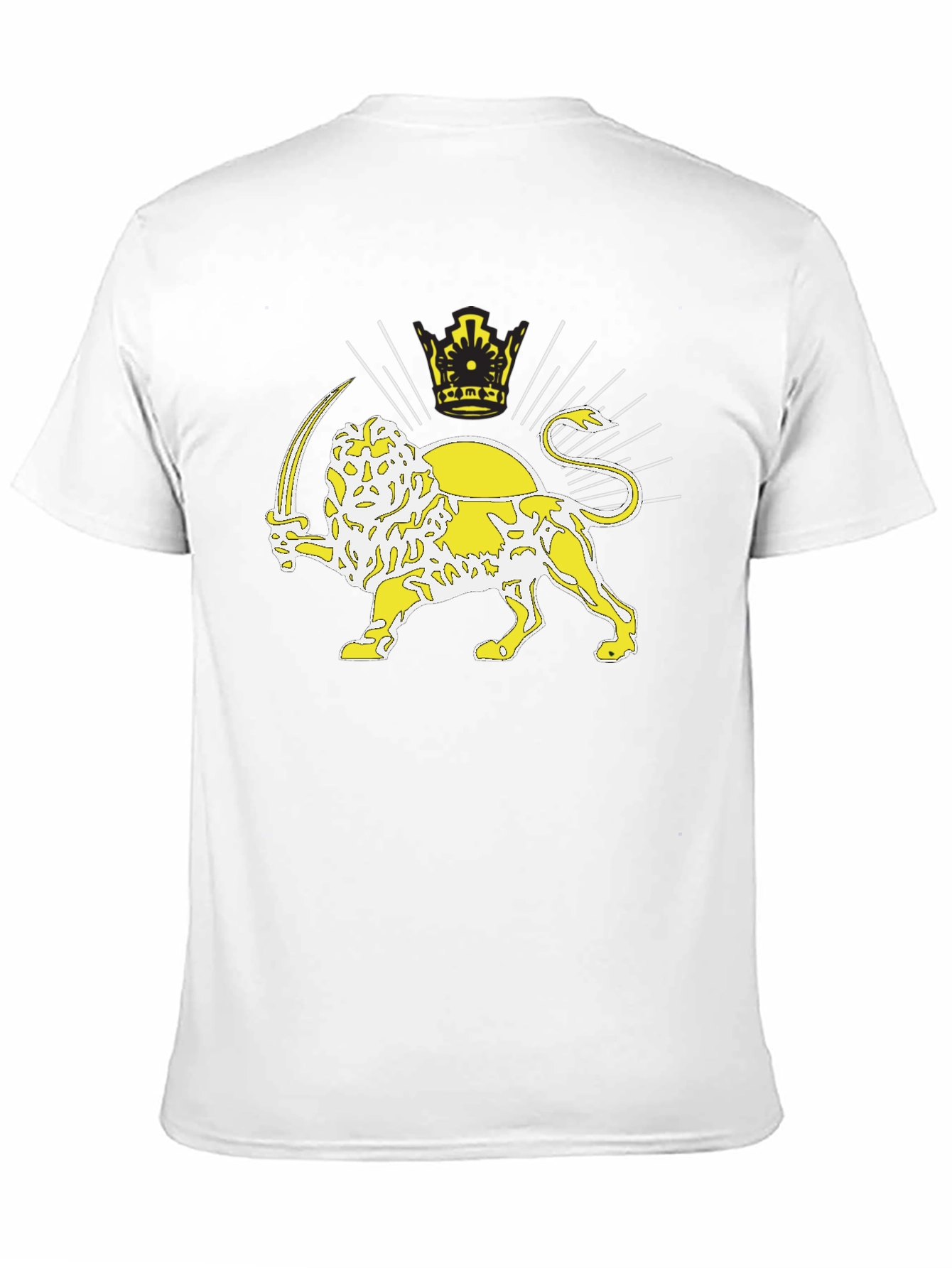Lion and Sun T-Shirt - Black Crew Neck Tee