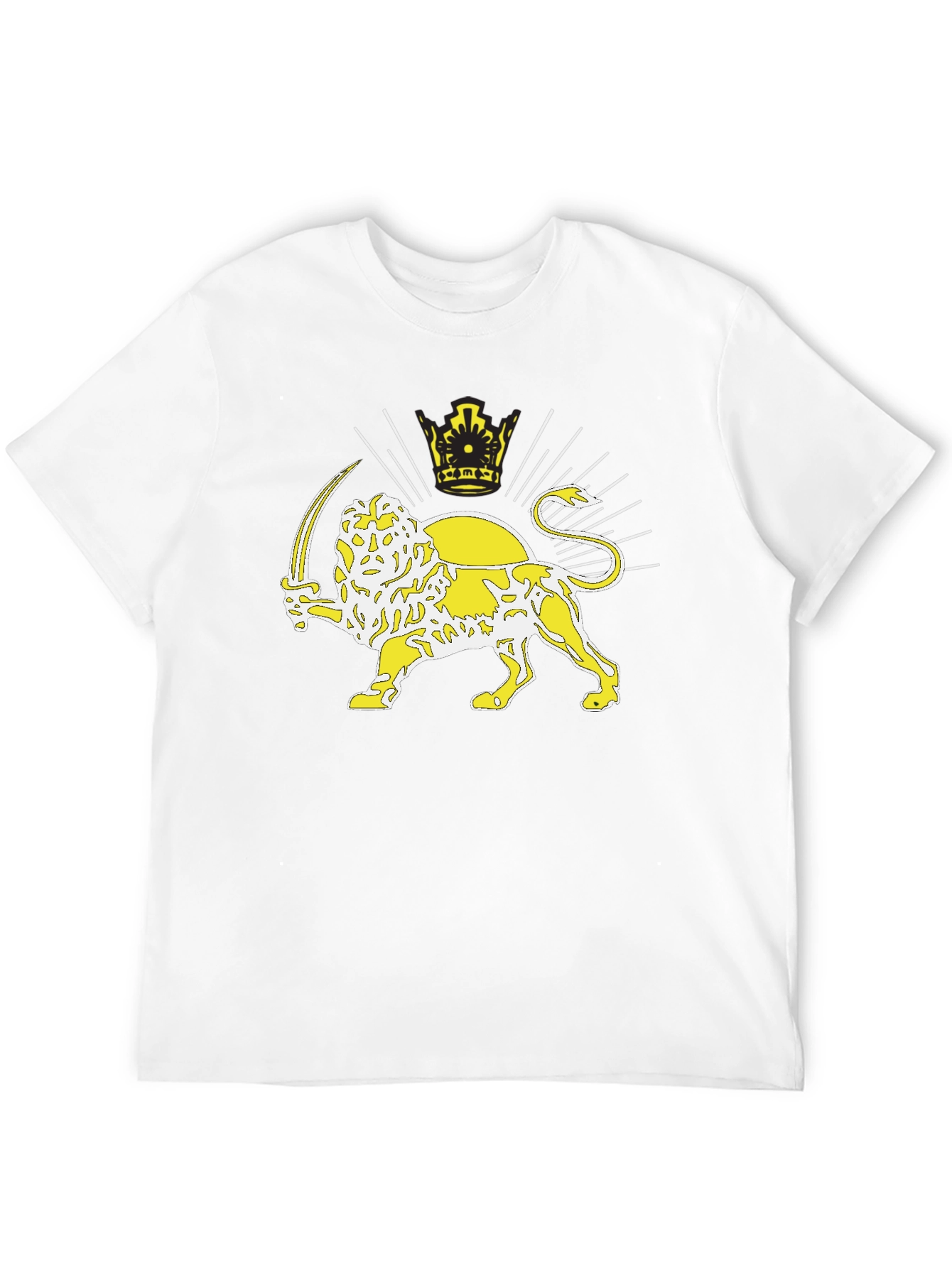 Lion and Sun T-Shirt - Black Crew Neck Tee