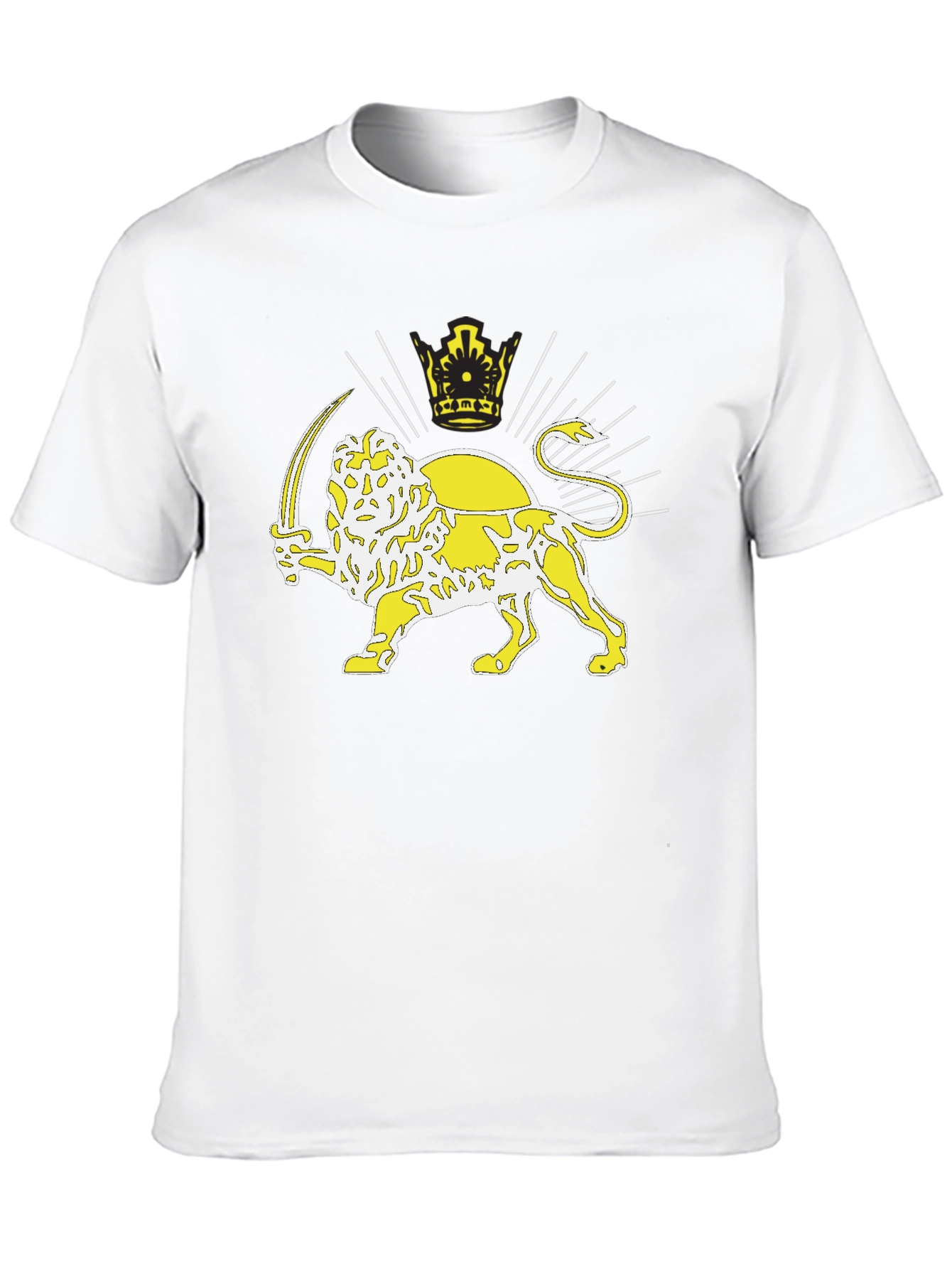 Lion and Sun T-Shirt - Black Crew Neck Tee