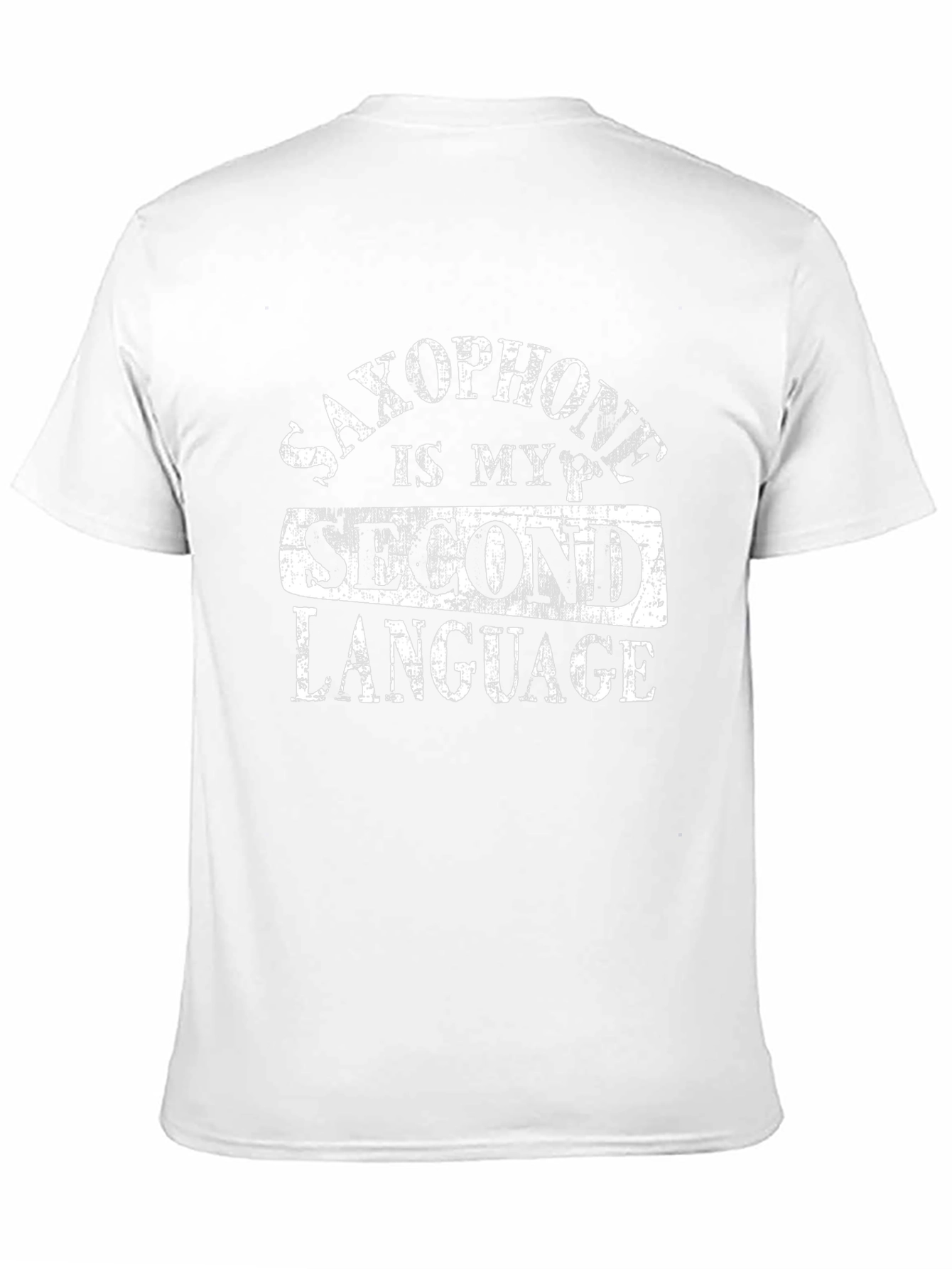 Saxophone is My Second Language Black Graphic Tee