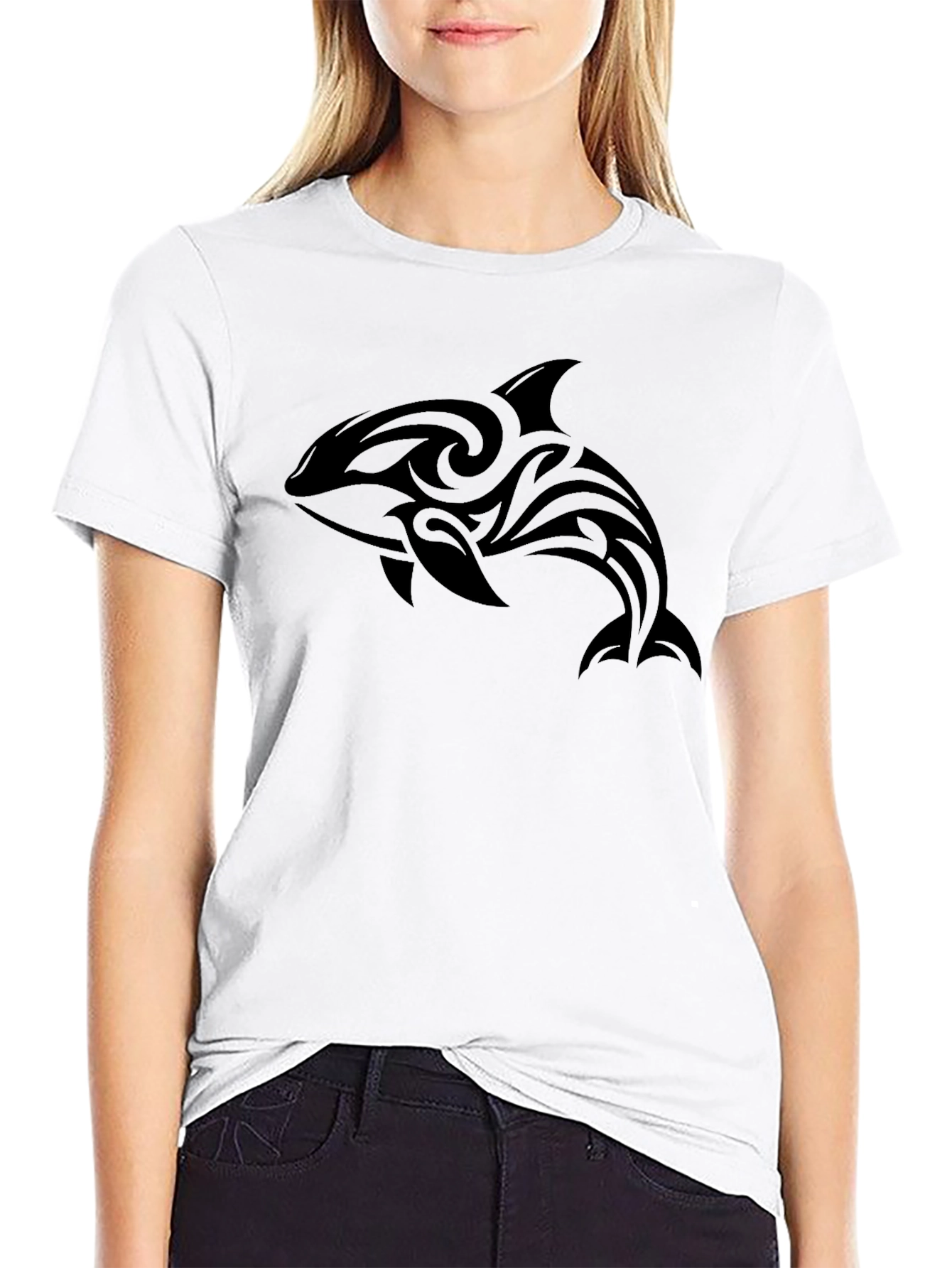 Tribal Orca Graphic Tee - Mens Black T-Shirt