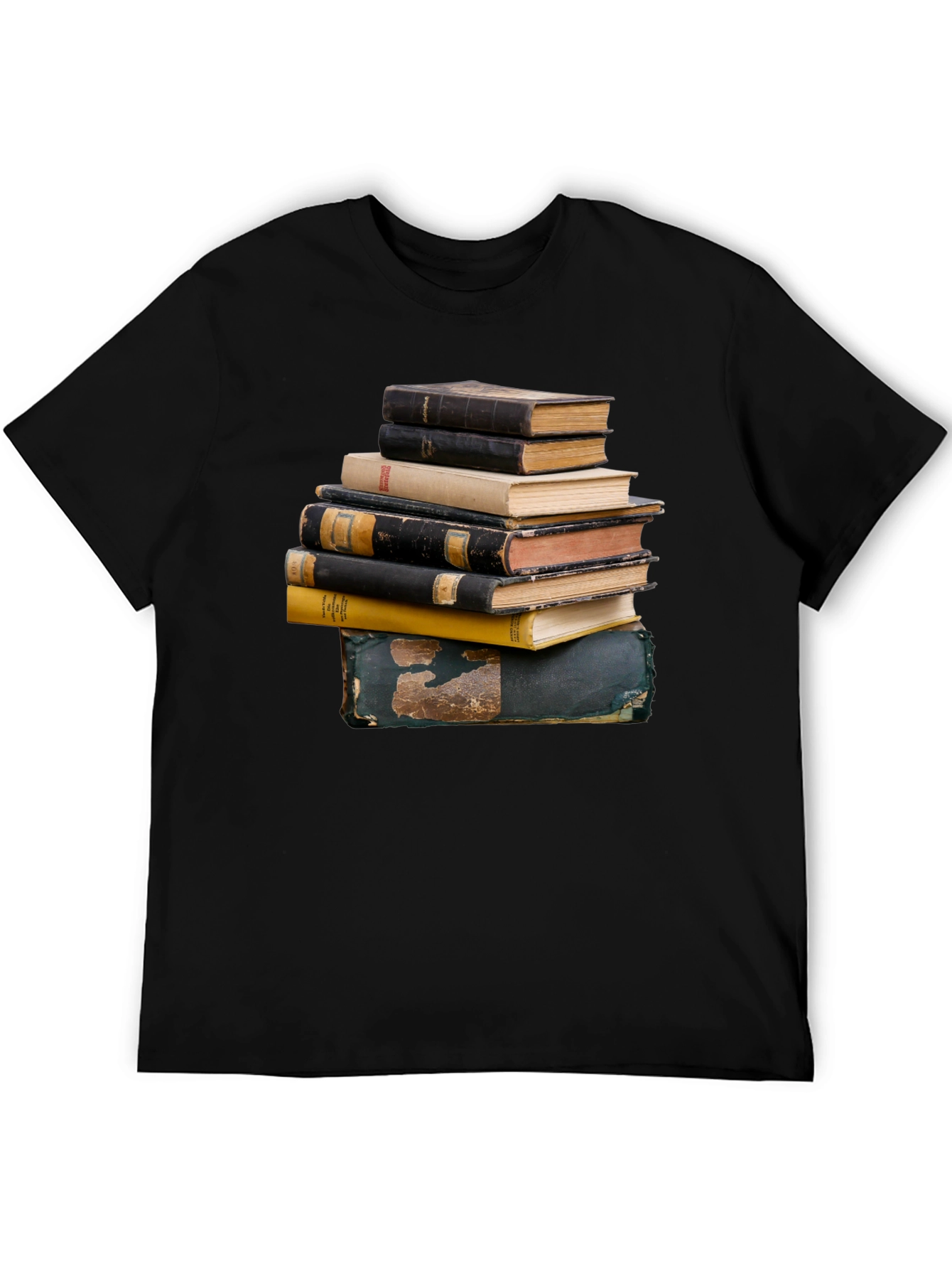 Stacked Books Graphic T-Shirt | Black