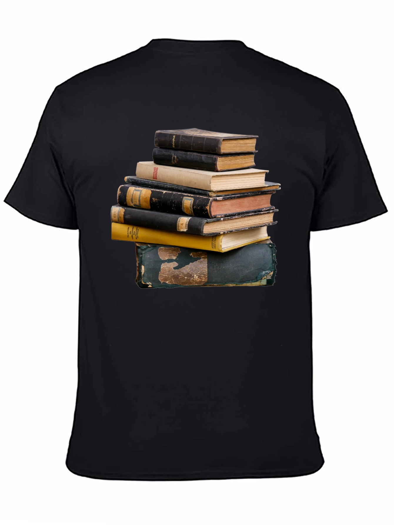 Stacked Books Graphic T-Shirt | Black