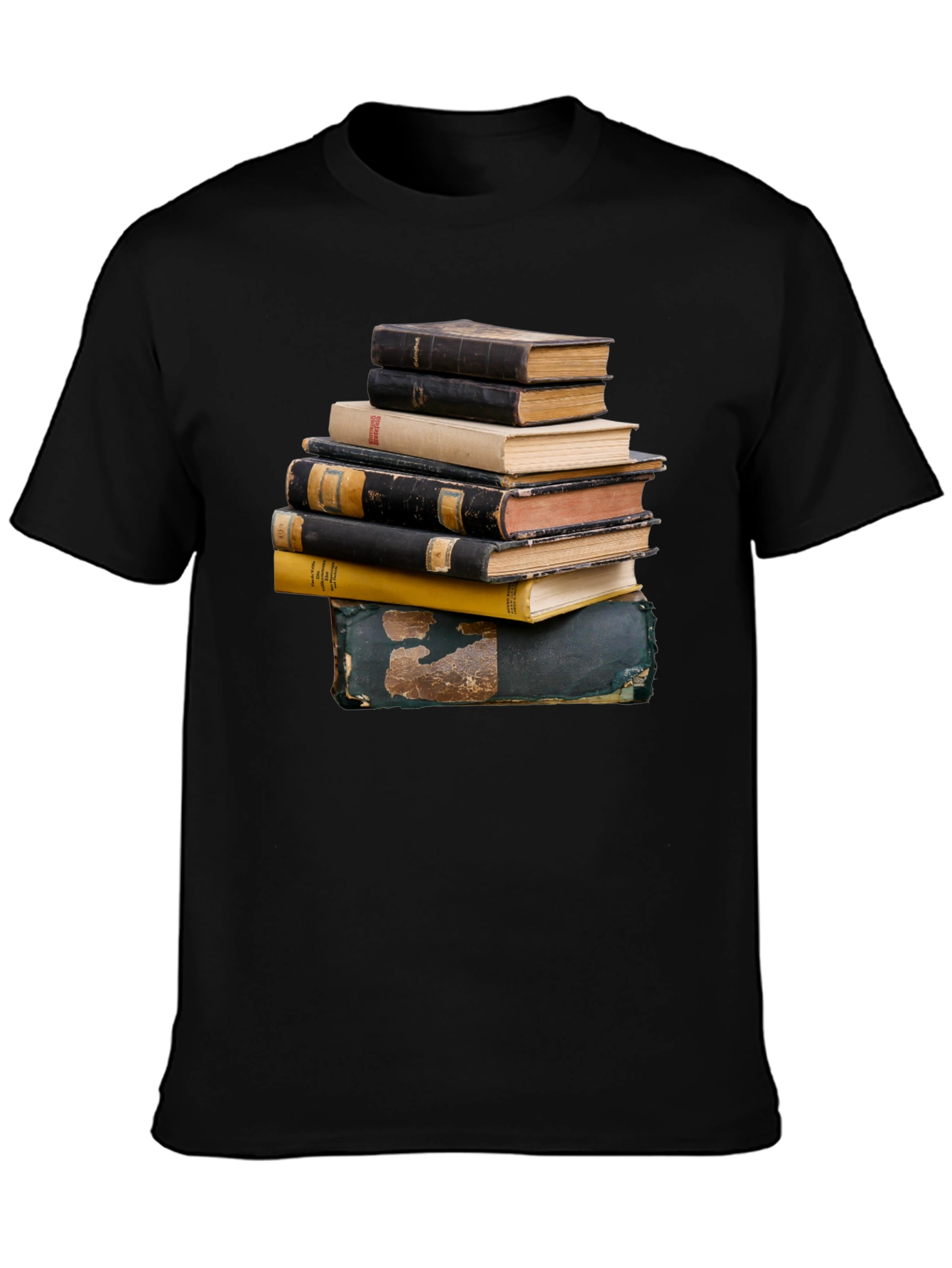 Stacked Books Graphic T-Shirt | Black