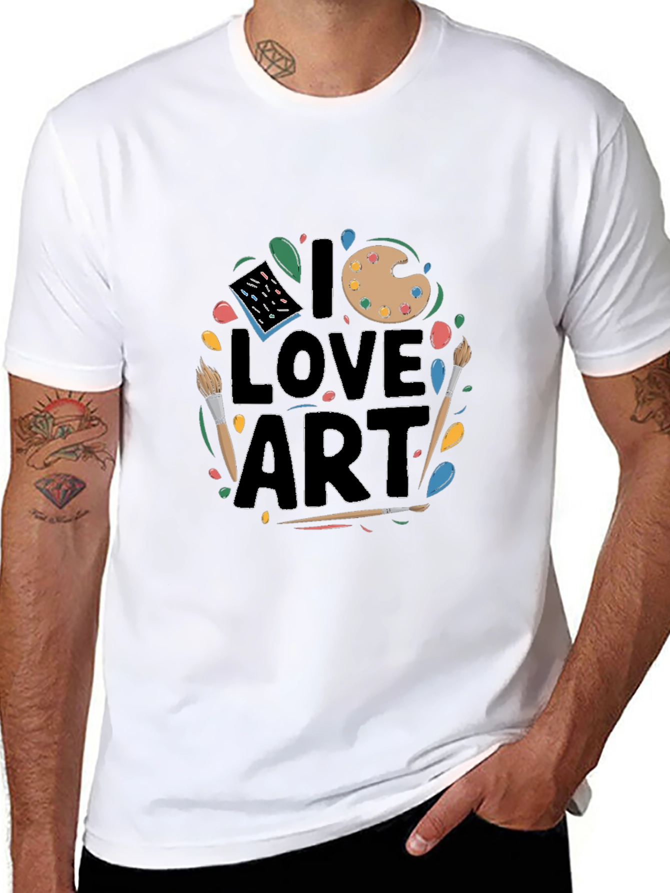 I Love Art Graphic T-Shirt - Artistic Palette Design