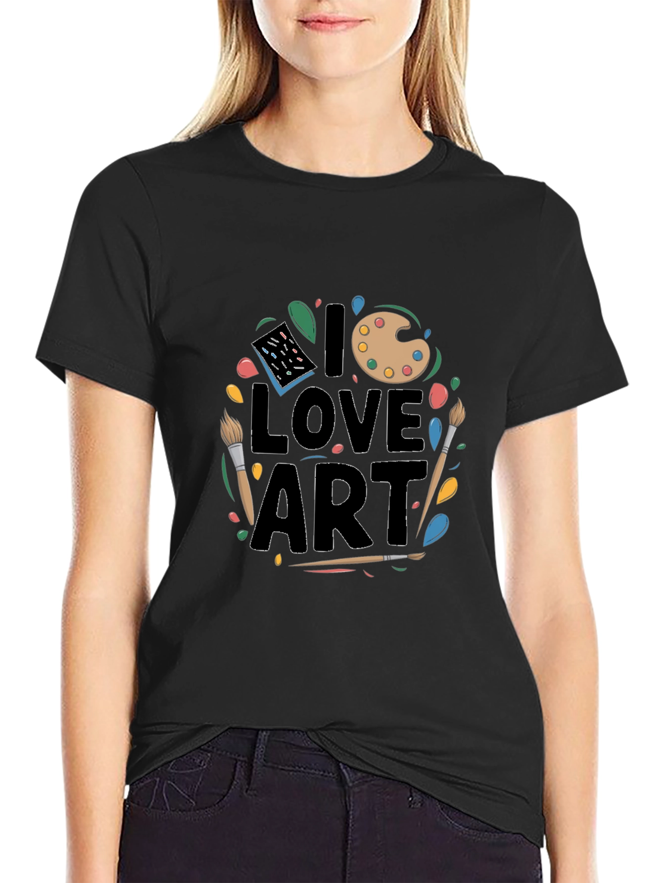 I Love Art Graphic T-Shirt - Artistic Palette Design
