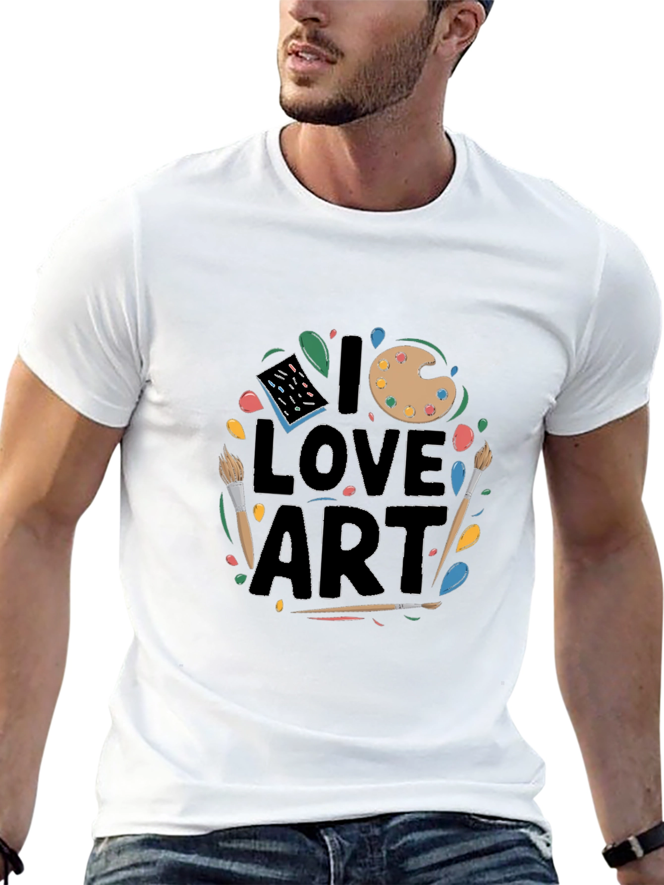 I Love Art Graphic T-Shirt - Artistic Palette Design