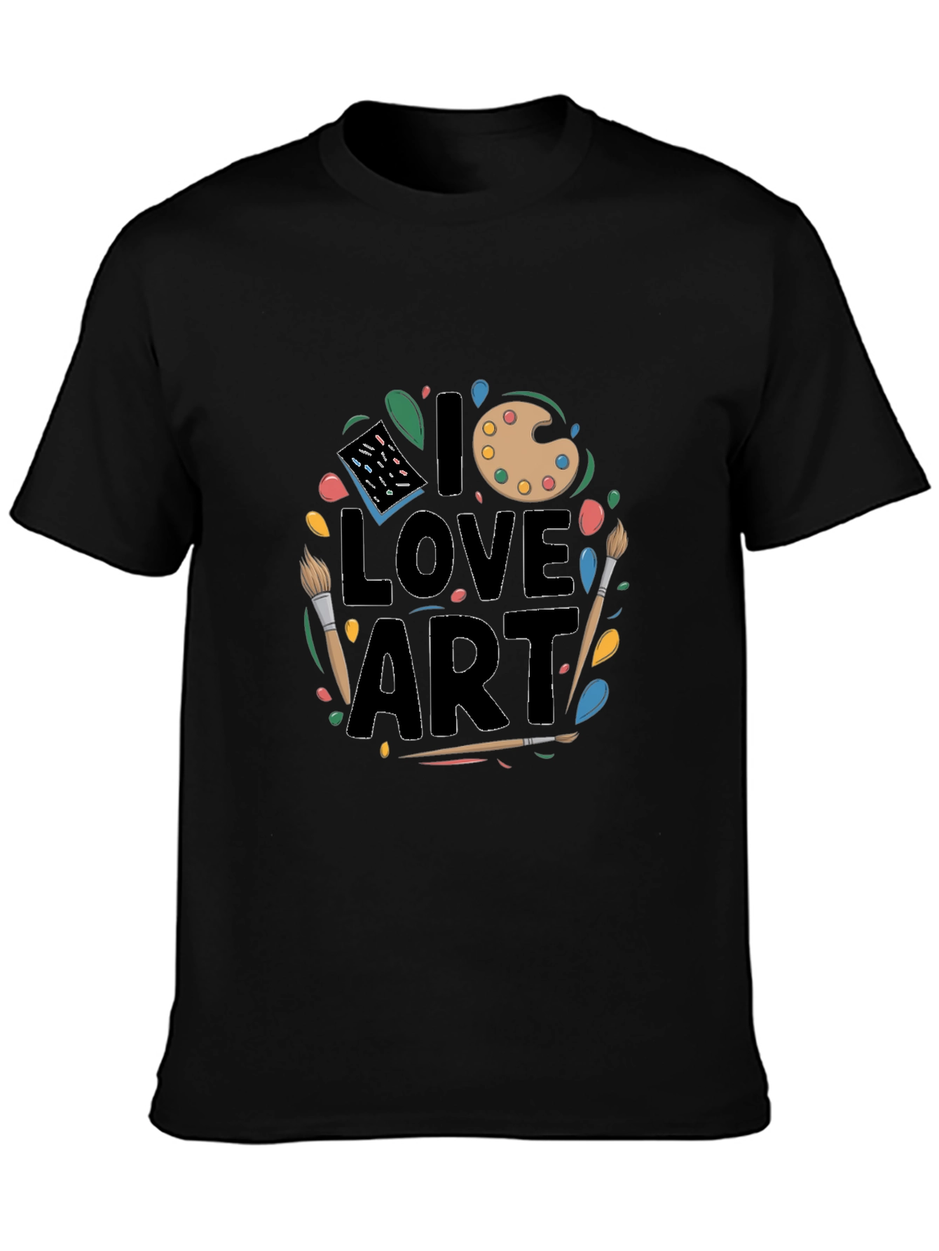 I Love Art Graphic T-Shirt - Artistic Palette Design