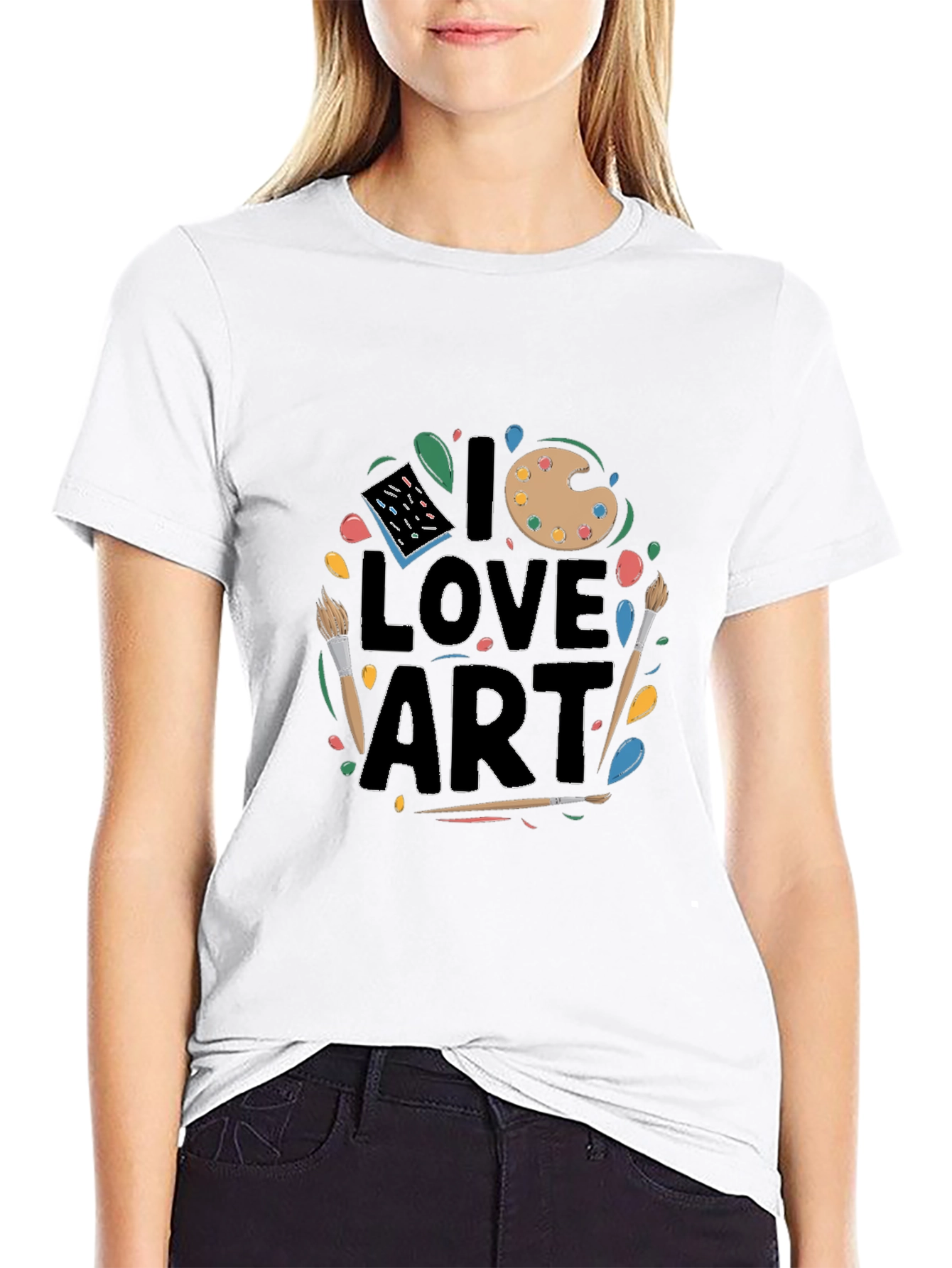 I Love Art Graphic T-Shirt - Artistic Palette Design