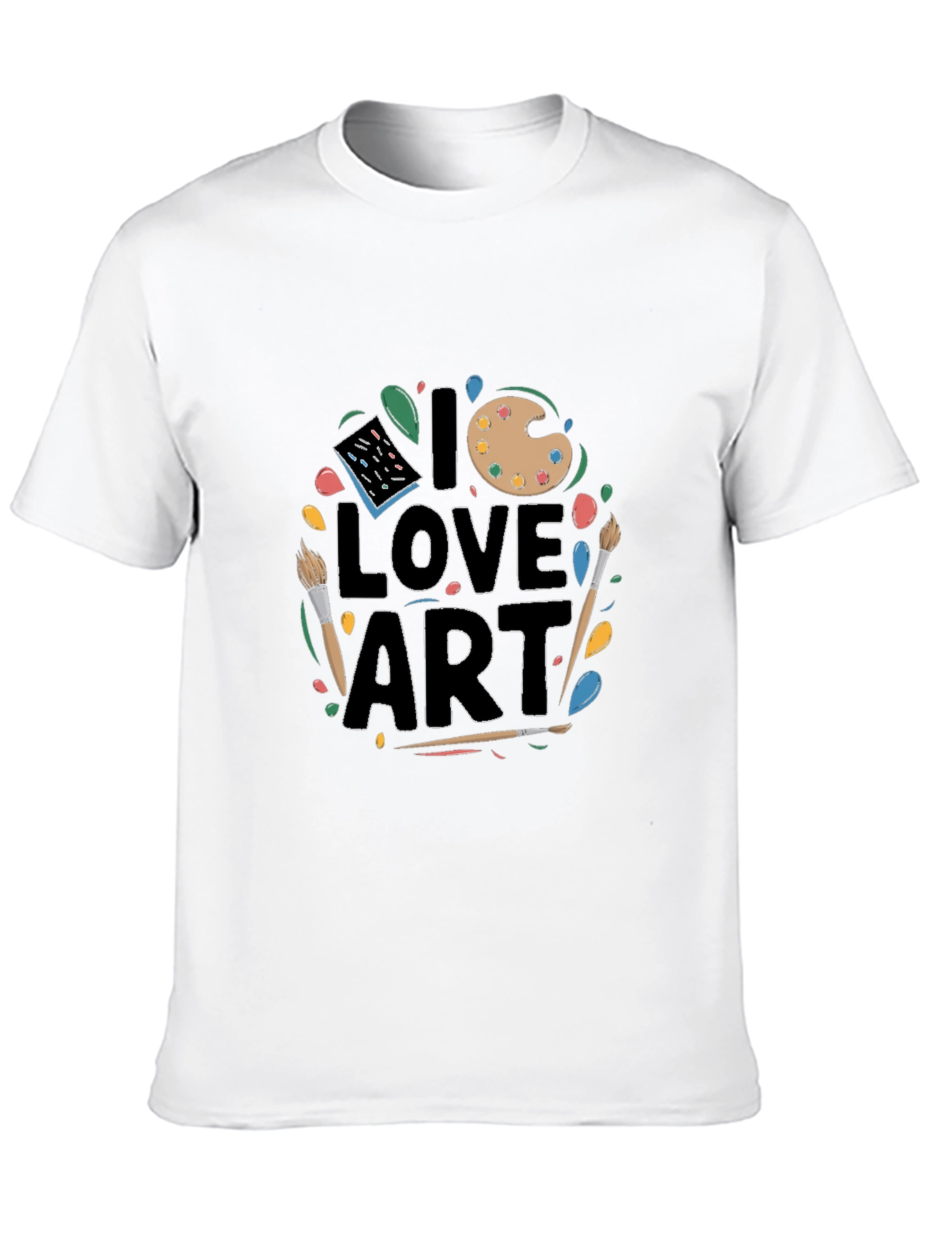I Love Art Graphic T-Shirt - Artistic Palette Design
