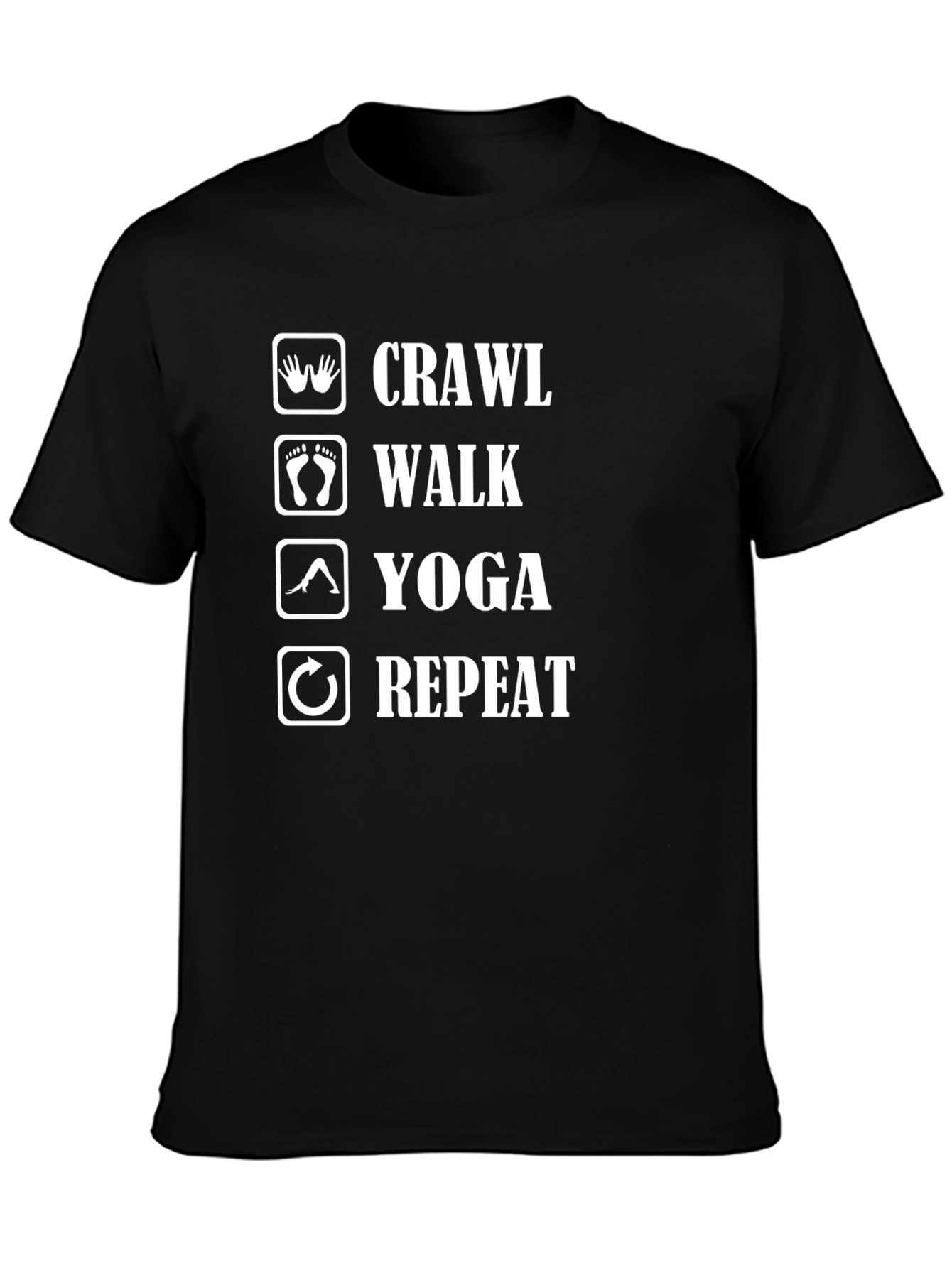 Crawl Walk Yoga Repeat Graphic T-Shirt