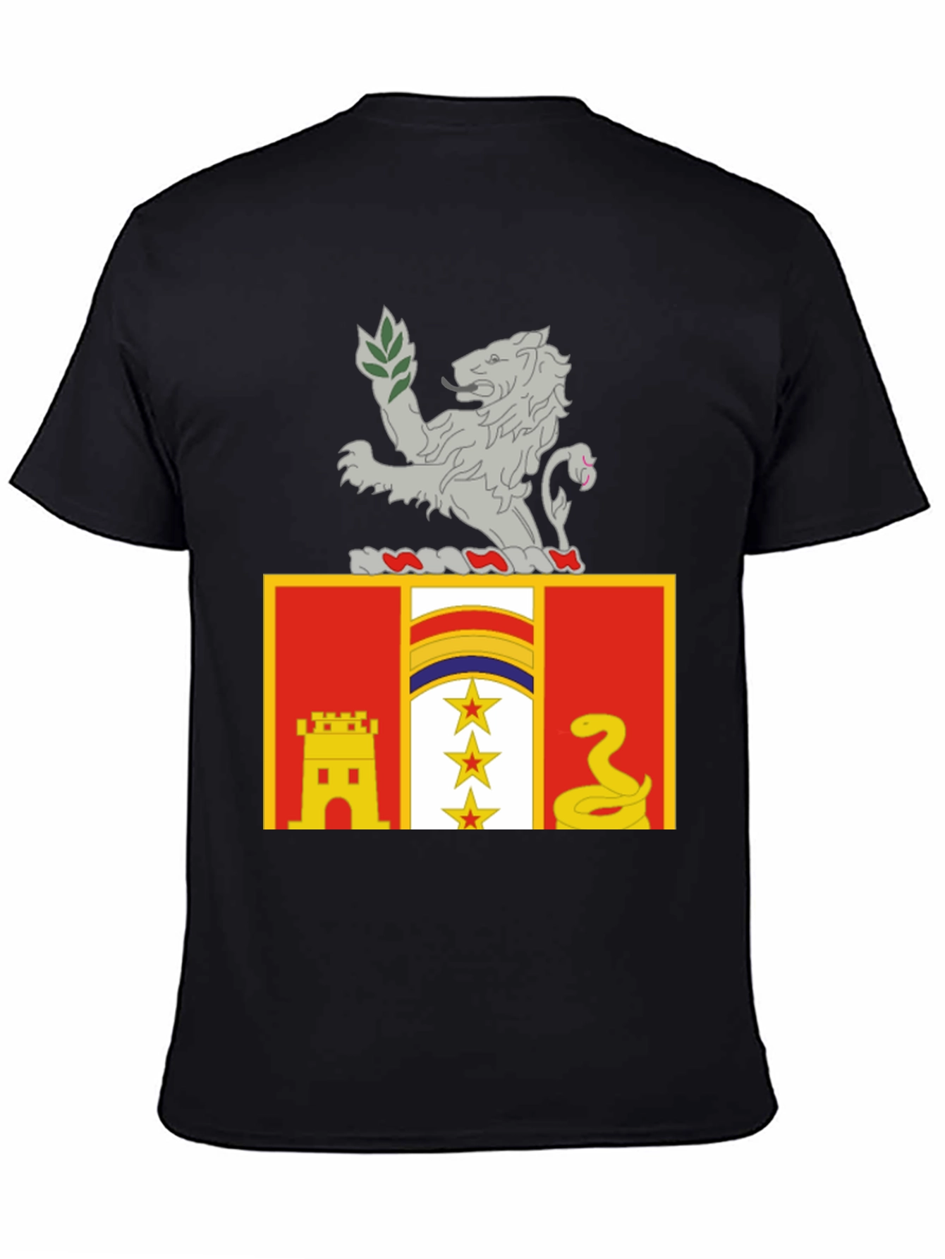 Flag Lion Emblem Black T-Shirt