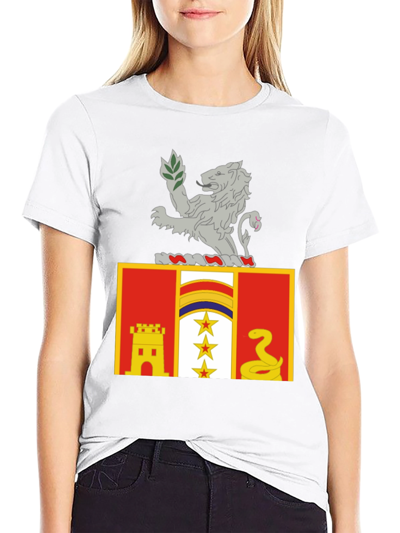 Flag Lion Emblem Black T-Shirt