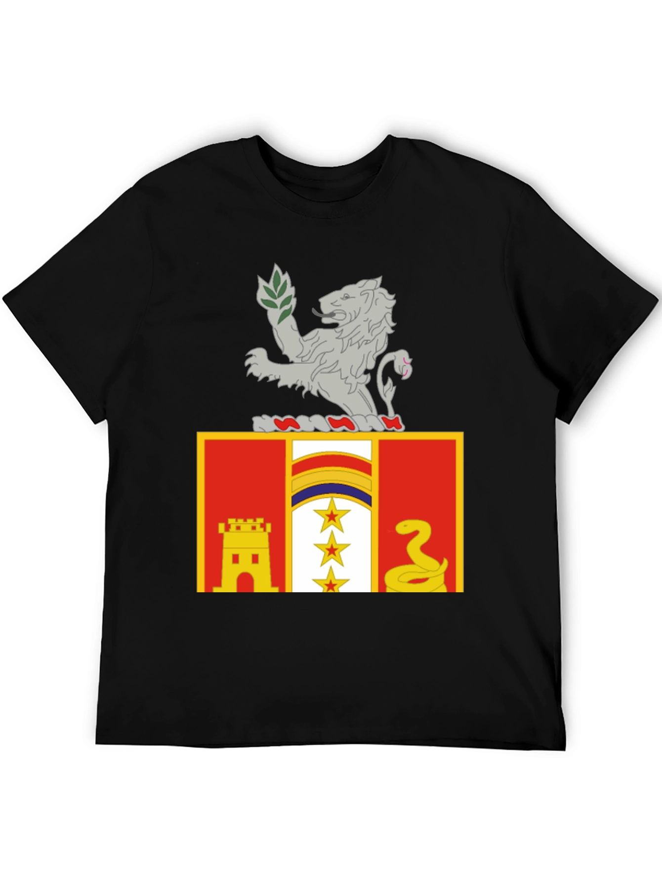 Flag Lion Emblem Black T-Shirt
