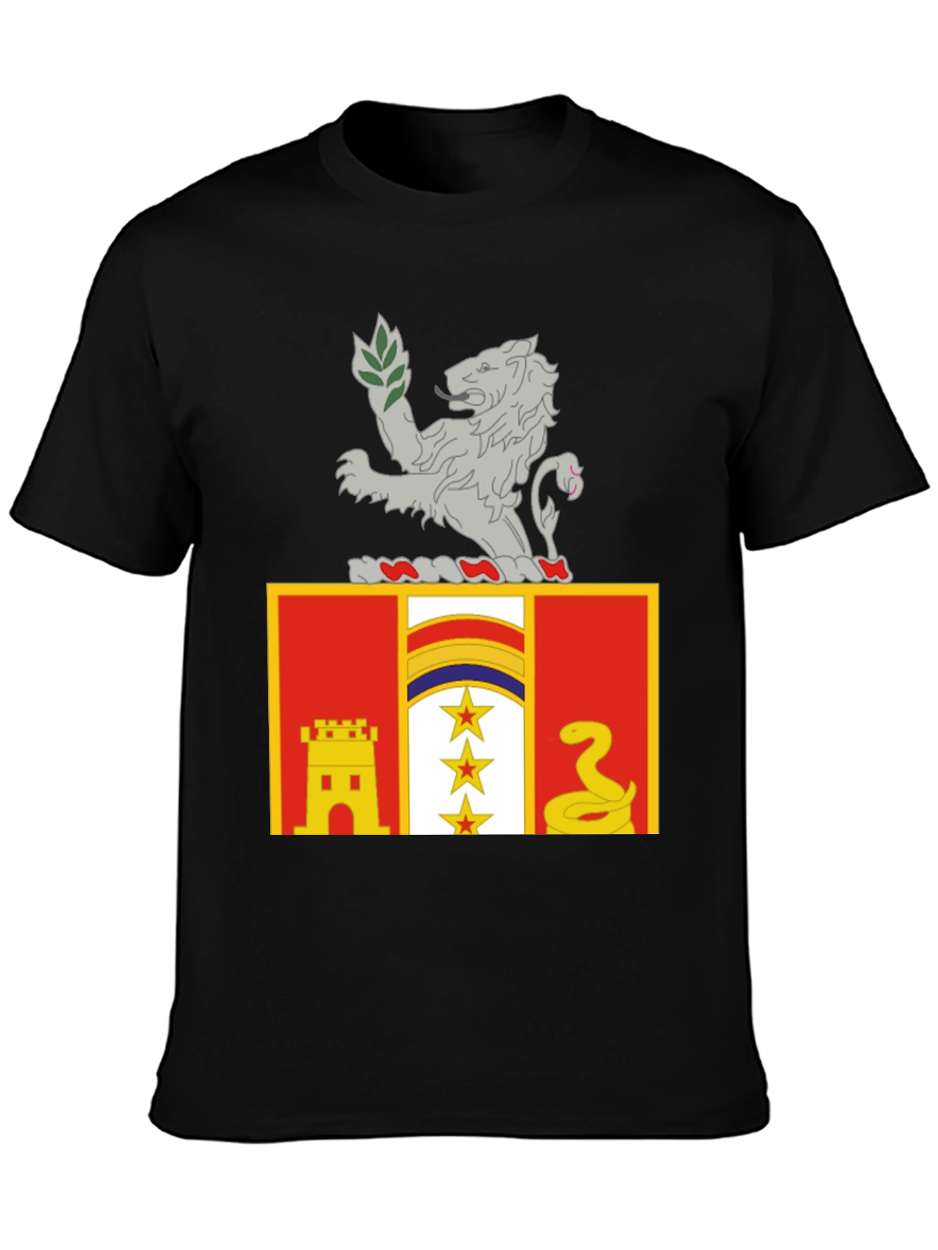 Flag Lion Emblem Black T-Shirt