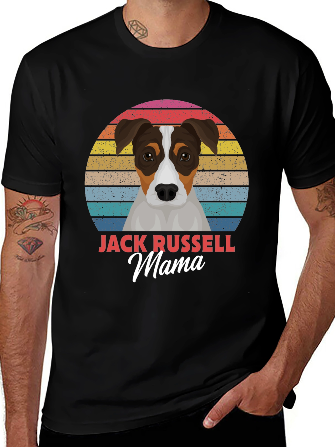 Jack Russell Mama Black T-Shirt